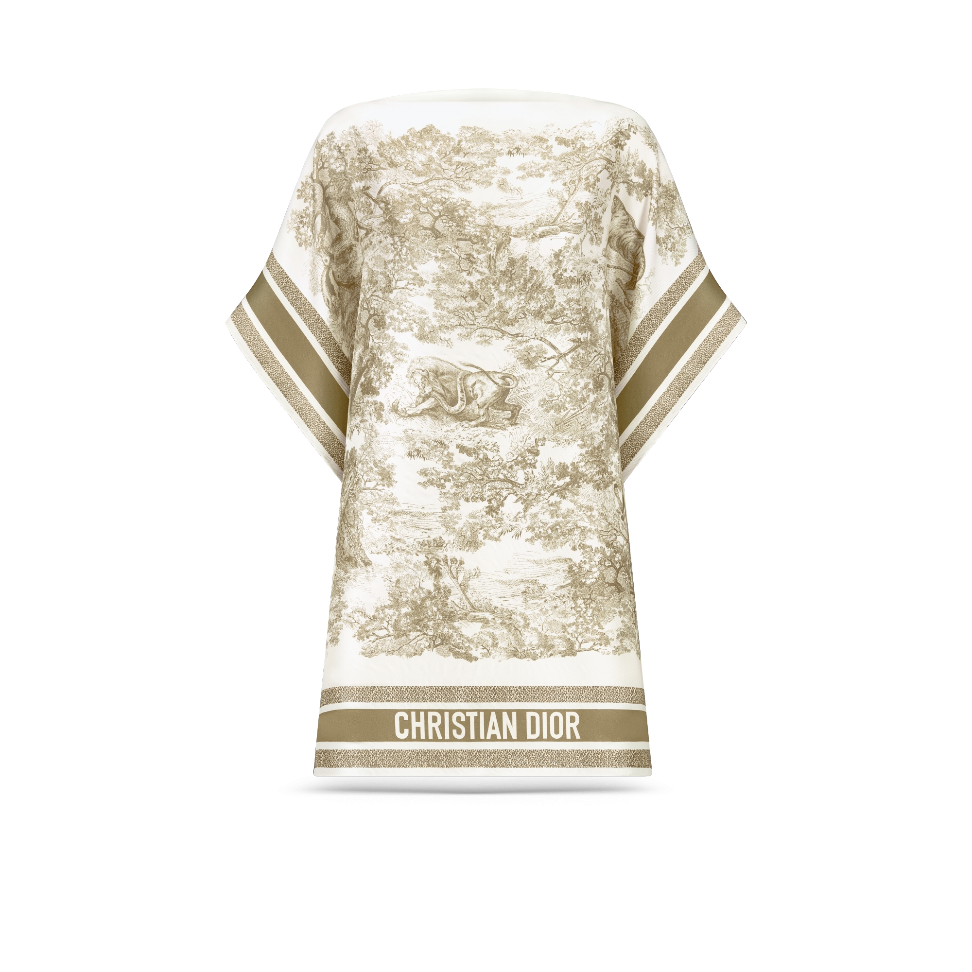 Dioriviera Toile de Jouy Sauvage Dior Silk Top White and Beige