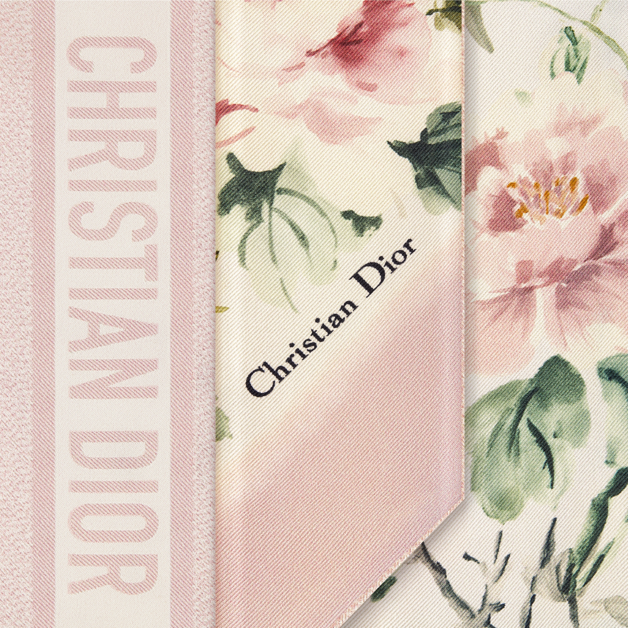 Pañuelo Mitzah Dior Saisons Printemps-Été Sarga de seda rosa claro ...