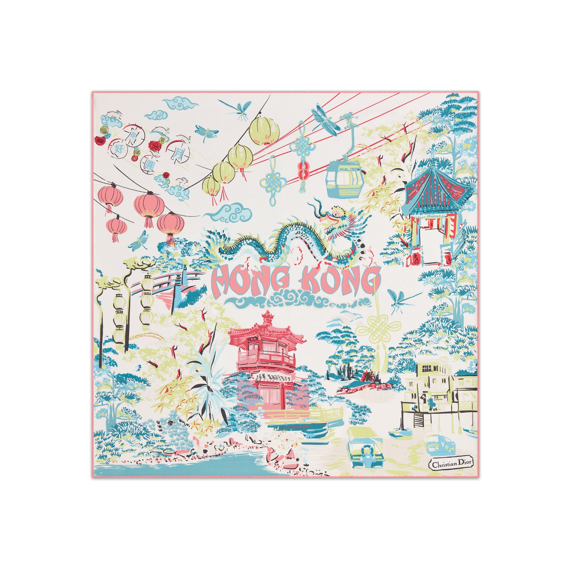 Dior Souvenir 70 Square Scarf Multicolor Silk Twill | DIOR