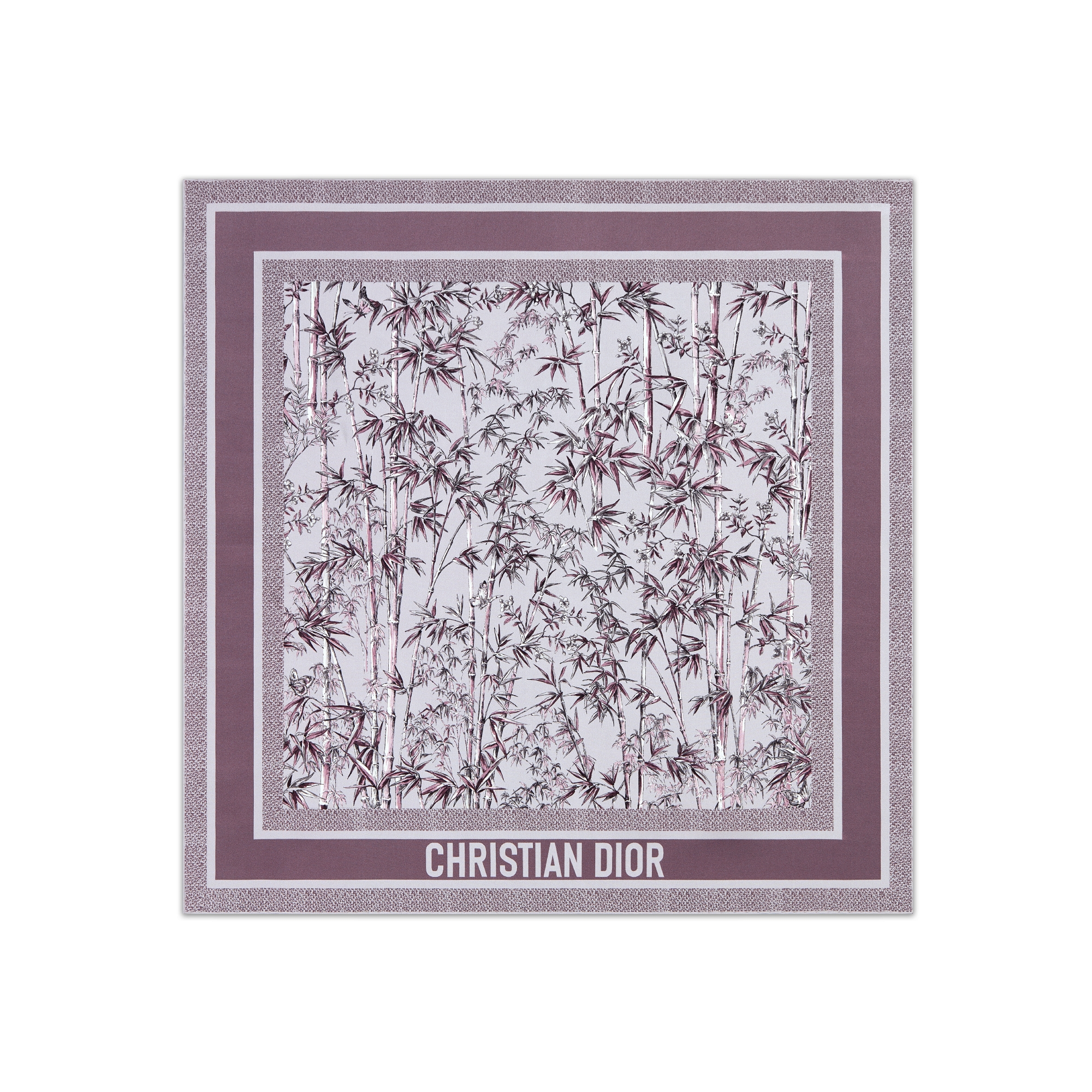 Christian Dior silk scarf スカーフ　パープル Christian Dior scarf 85cm 33″ square silk flower purple navy
