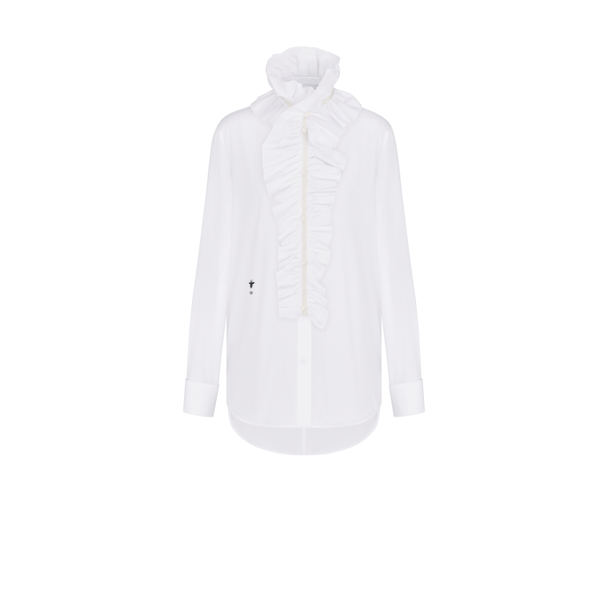 ルーシュカラー付き ブラウス コットンポプリン E01