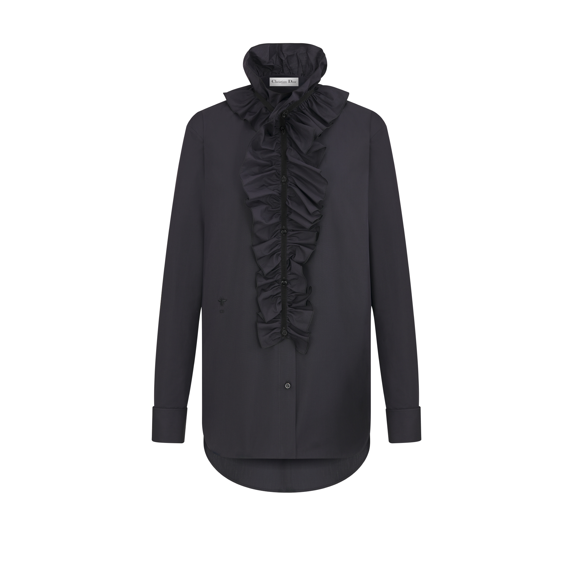 Blouse with Removable Ruched Collar
