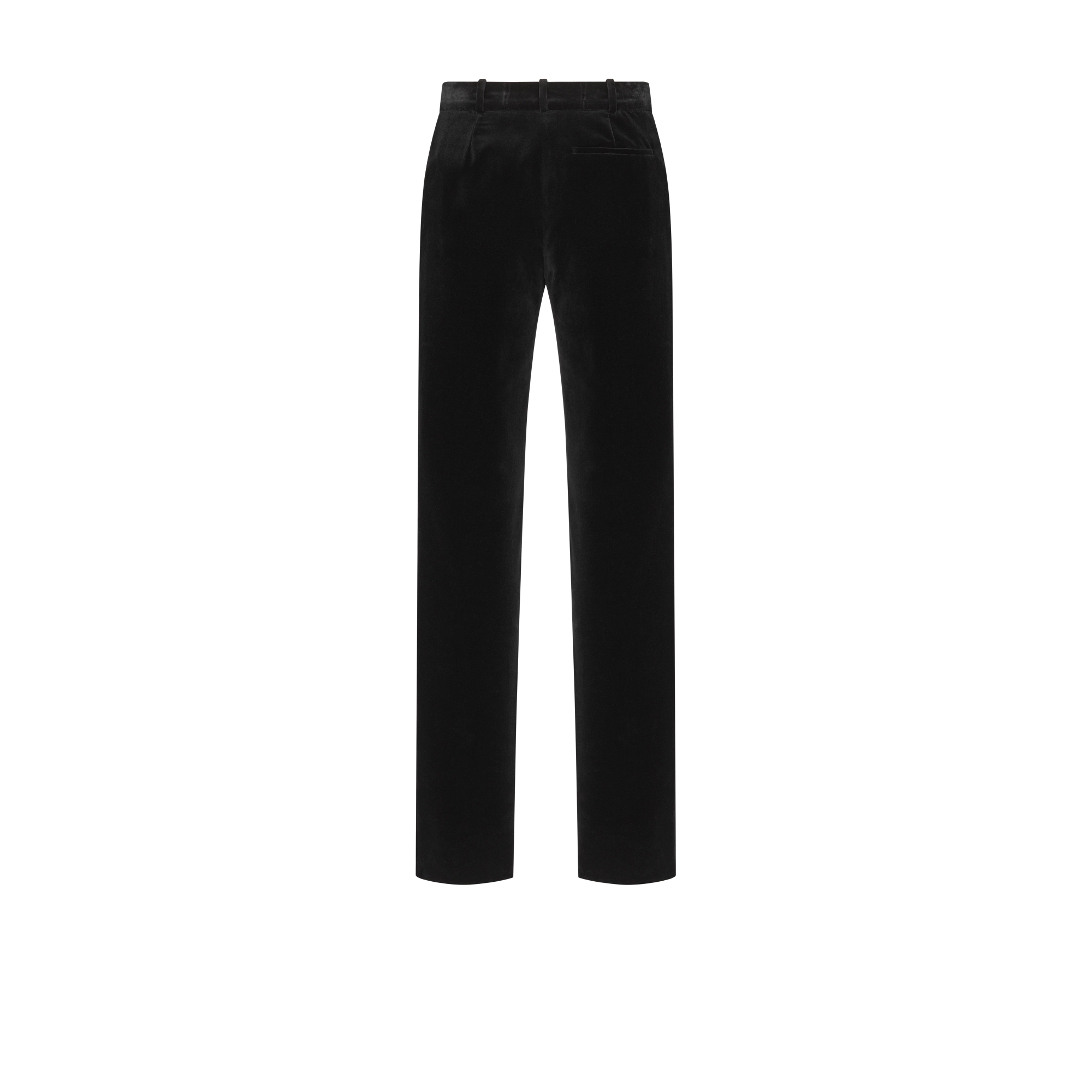 Fitted Pants Black Cotton Velvet E08