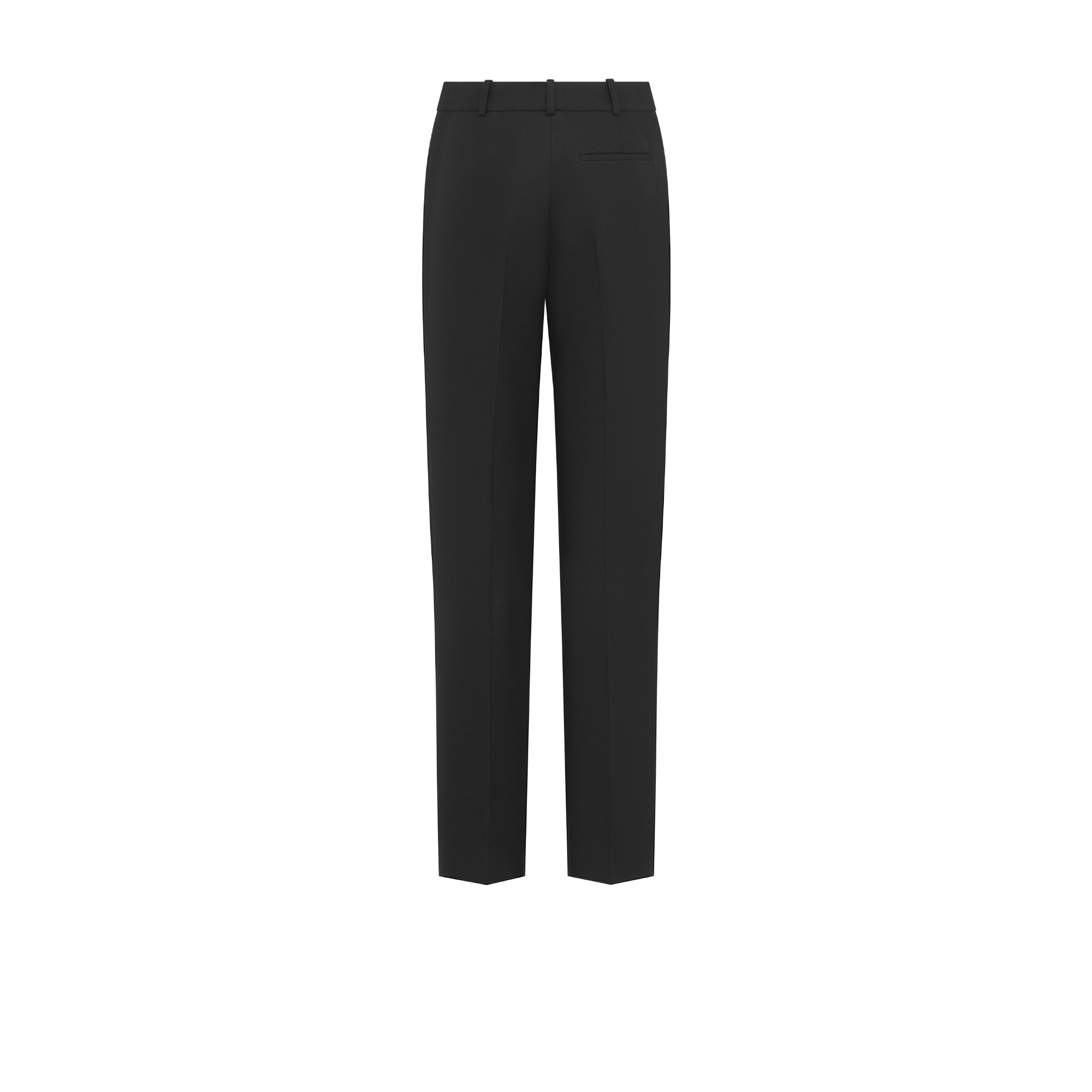 Fitted Pants Black Virgin Wool and Silk Grain de Poudre E08
