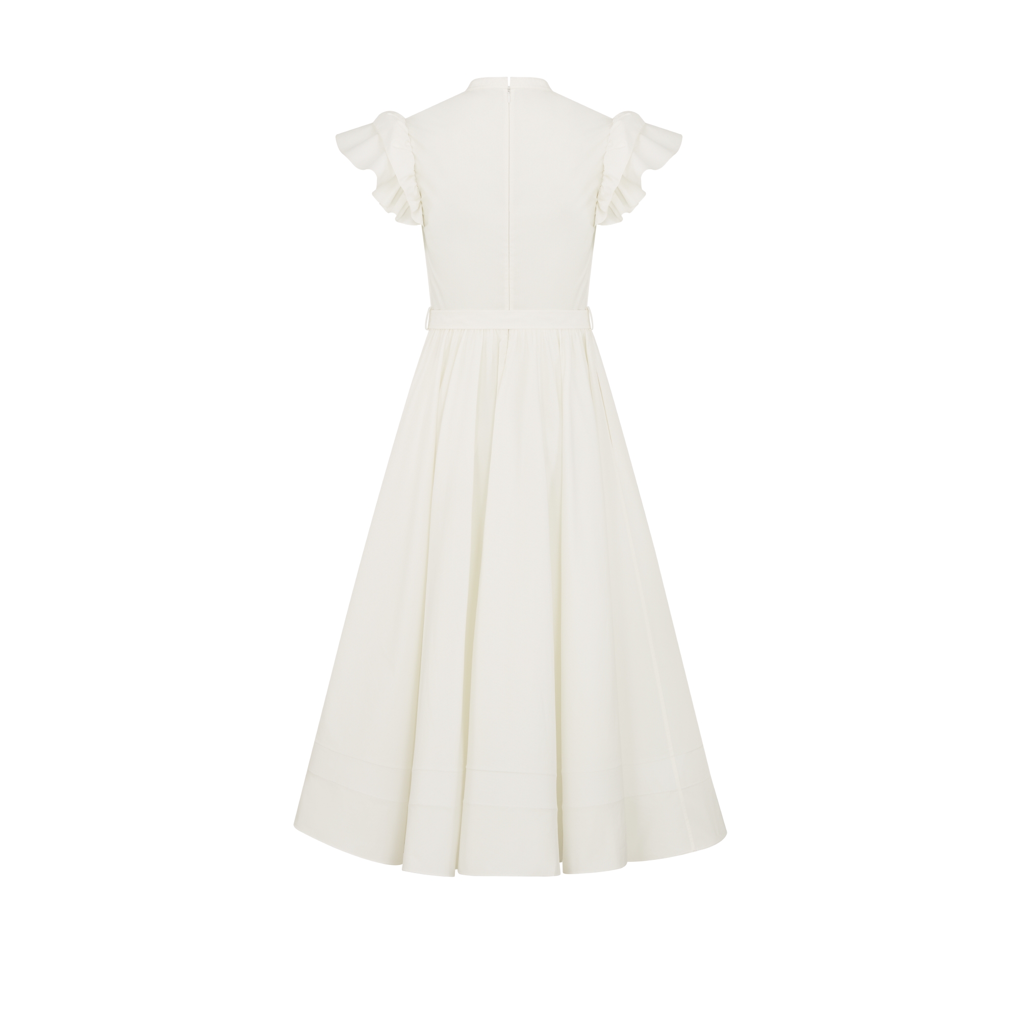 Mid-Length Flared Dress with Belt