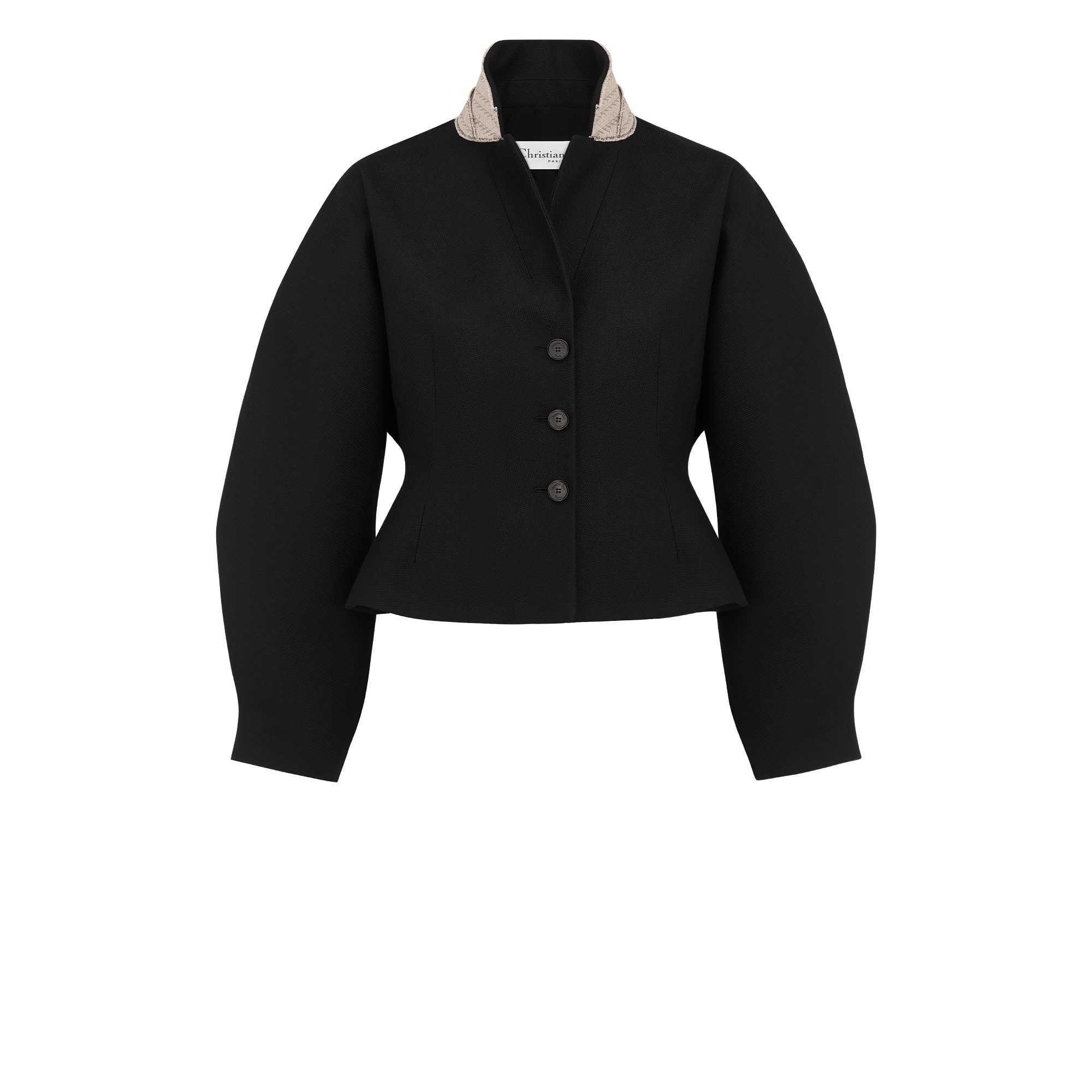 Cropped Jacket Black Wool and Silk | DIOR
