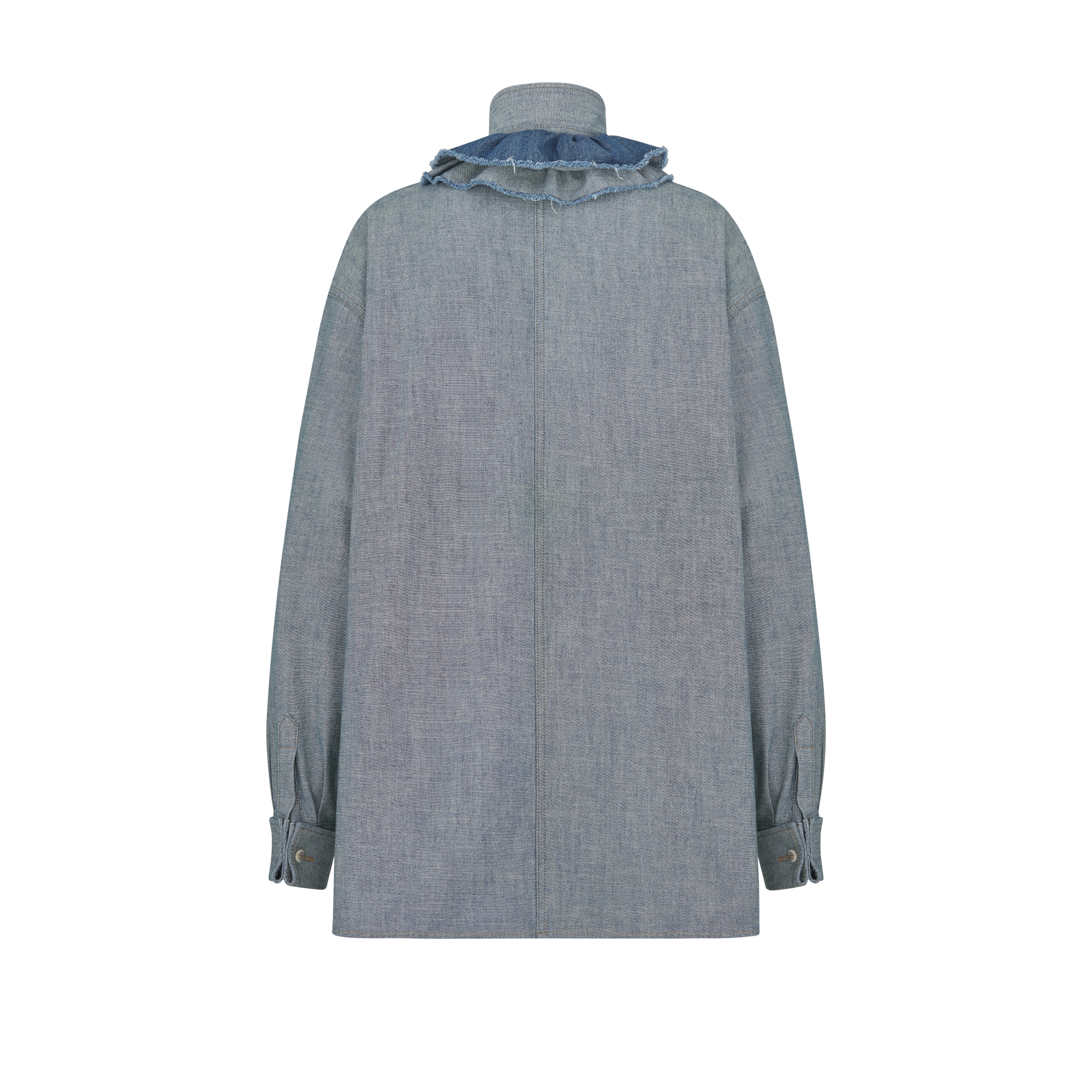 Blouse with Removable Ruched Collar
