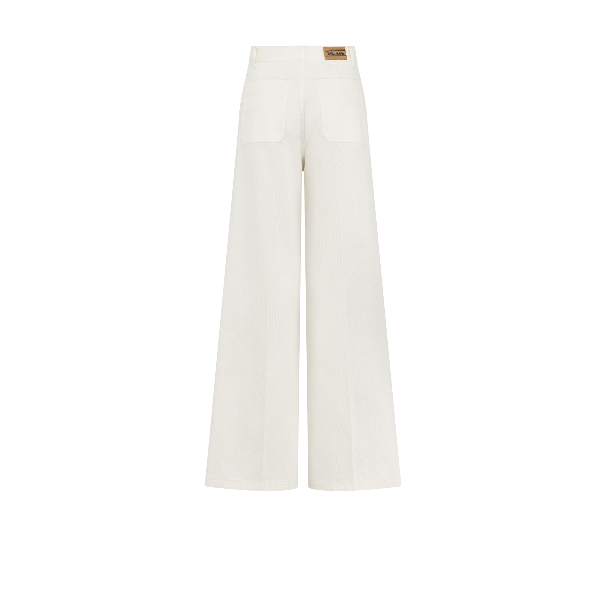 Flared Jeans White Cotton Denim E08