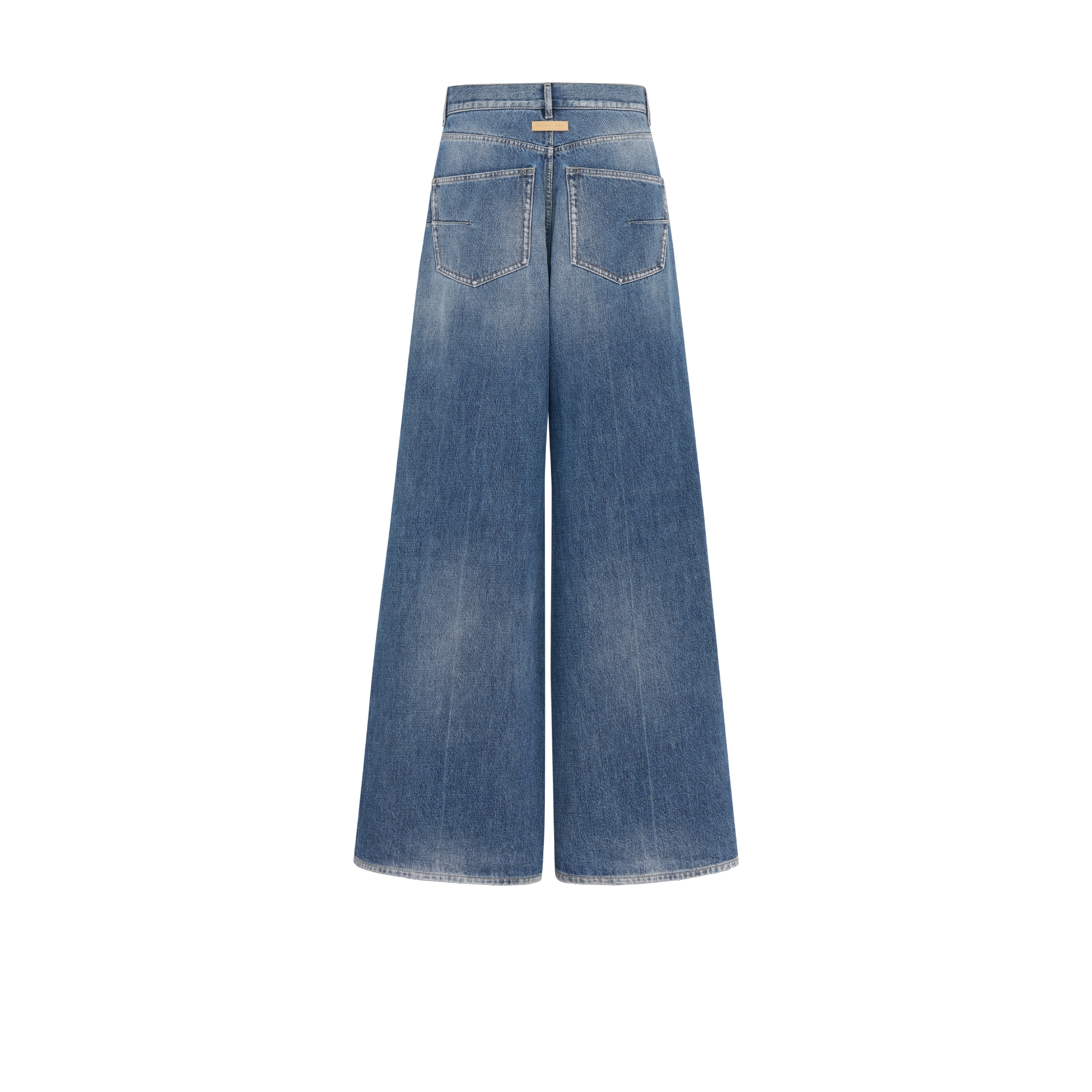 Flared Jeans Blue Stonewashed Cotton Denim E08