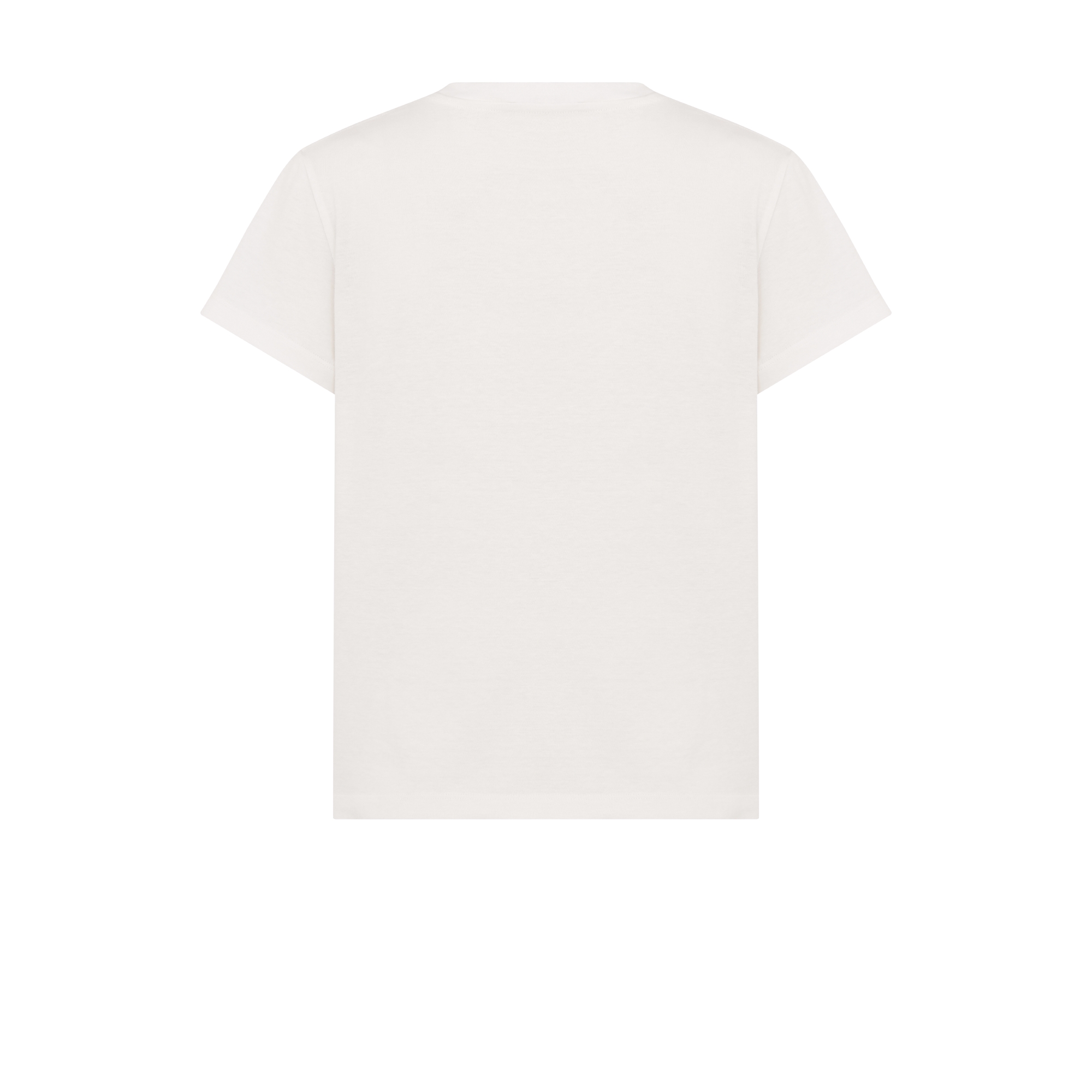 T-Shirt White Cotton Jersey with Multicolor Dior Astral Flowers Motif E08