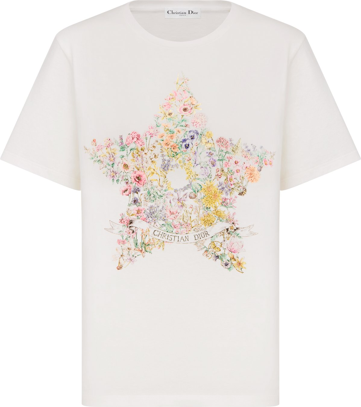 Christian Dior 花柄ストーン装飾Tシャツ 210.jpg