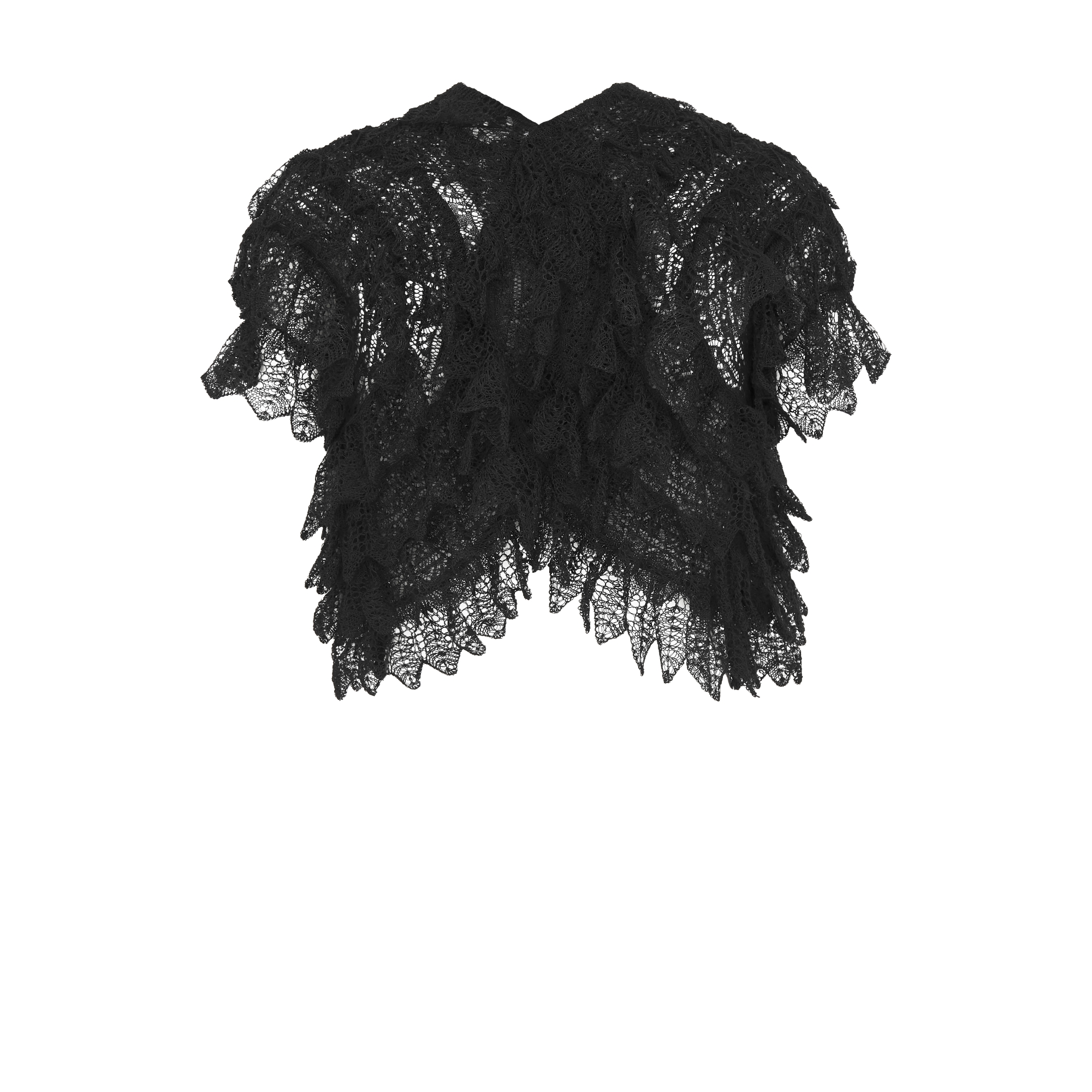 Short-Sleeved Ruffled Cardigan