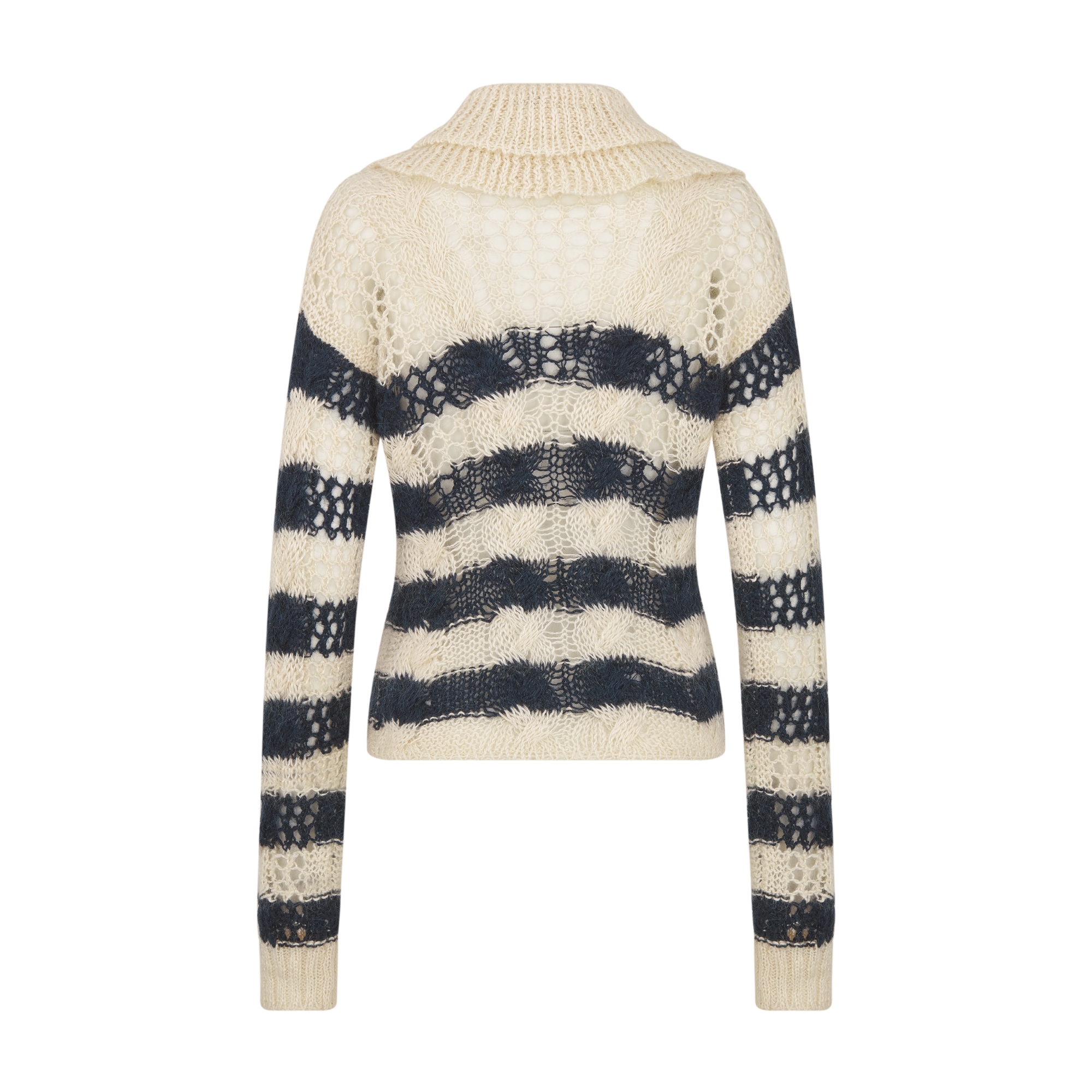 Dior Marinière Cardigan with Removable Ruched Collar