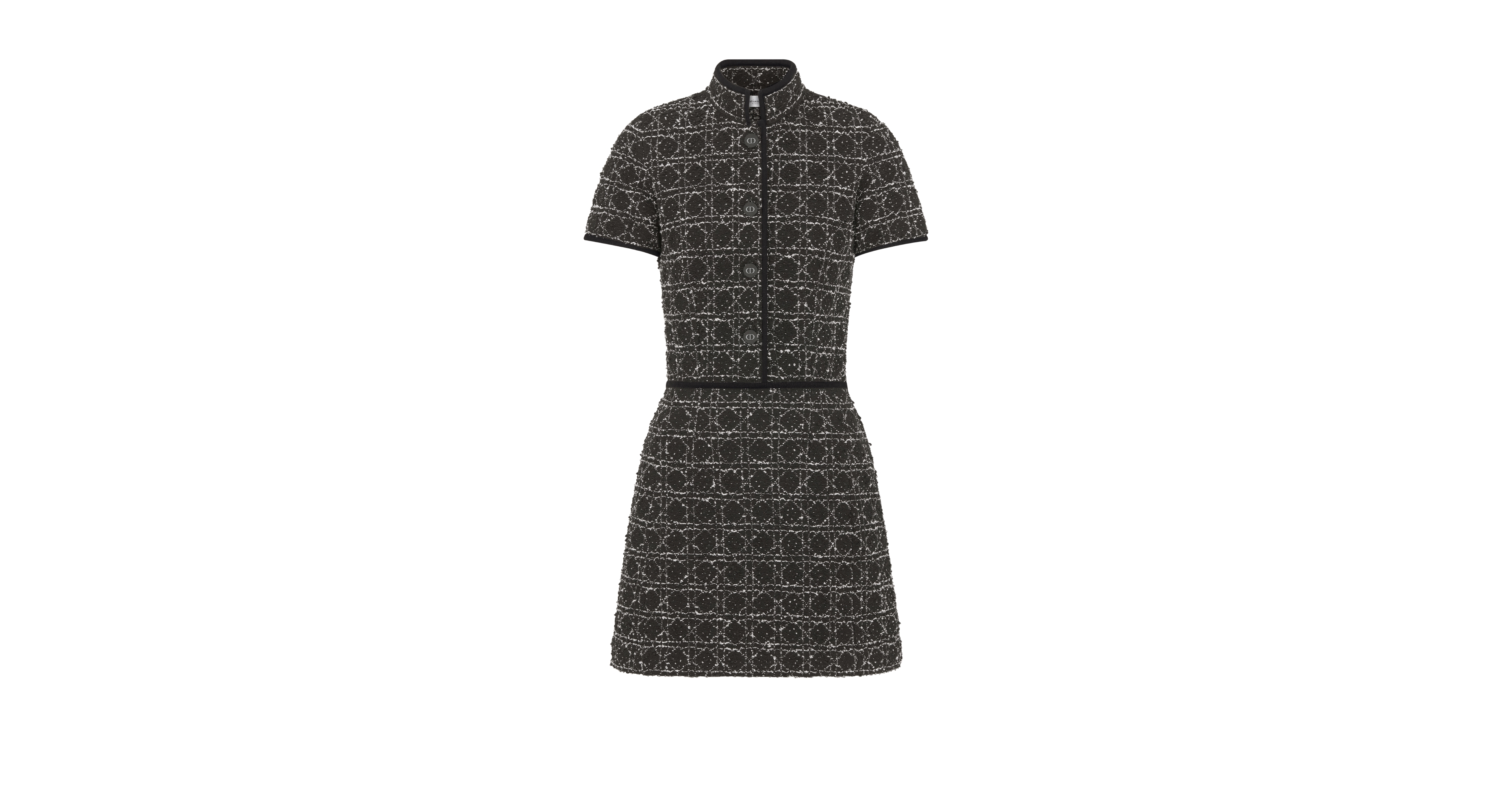 Short Macrocannage Flared Dress