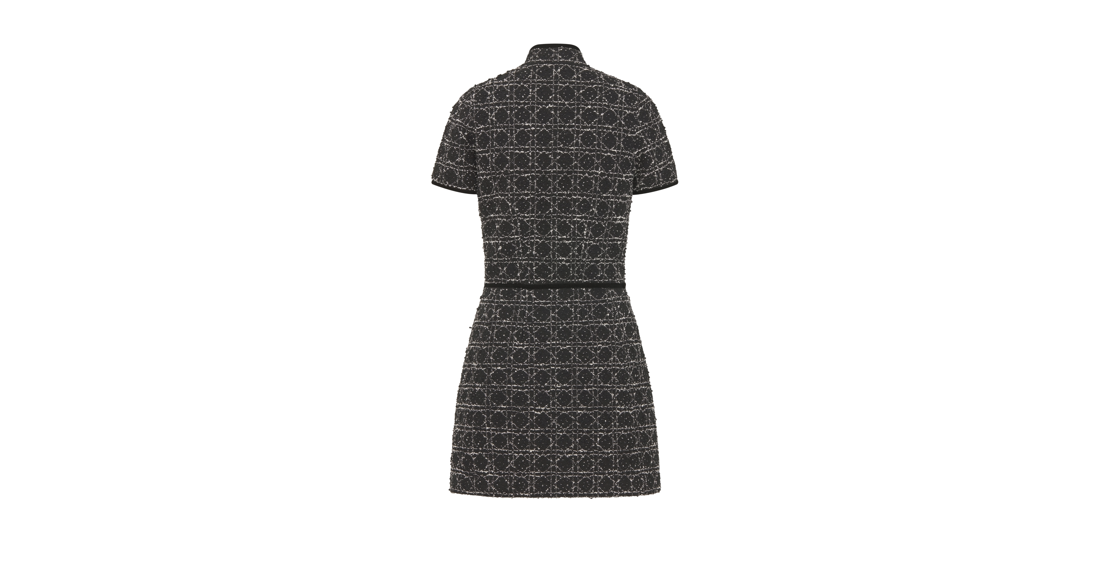Short Macrocannage Flared Dress