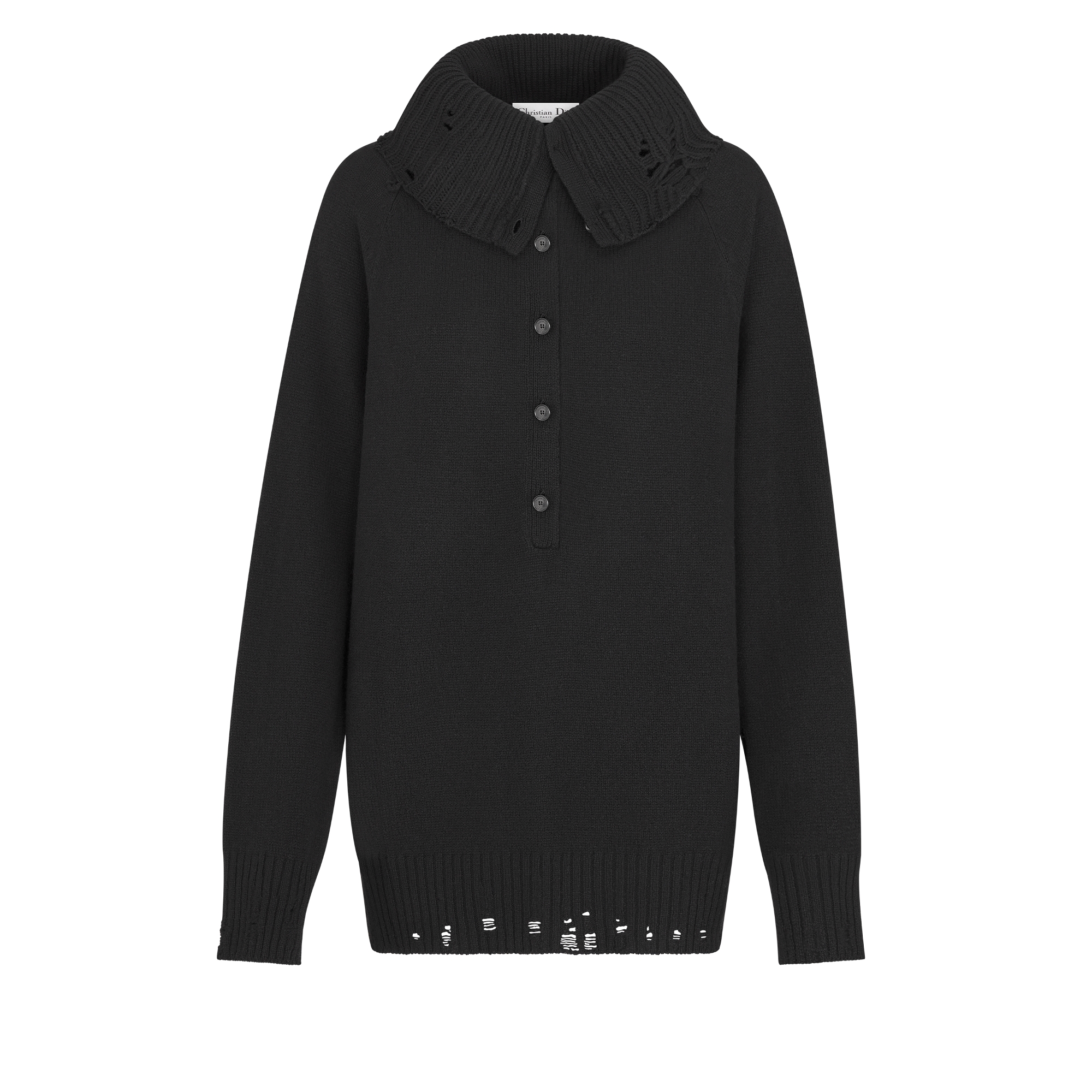 ルーシュカラー付き セーター バージンウール ニット E09