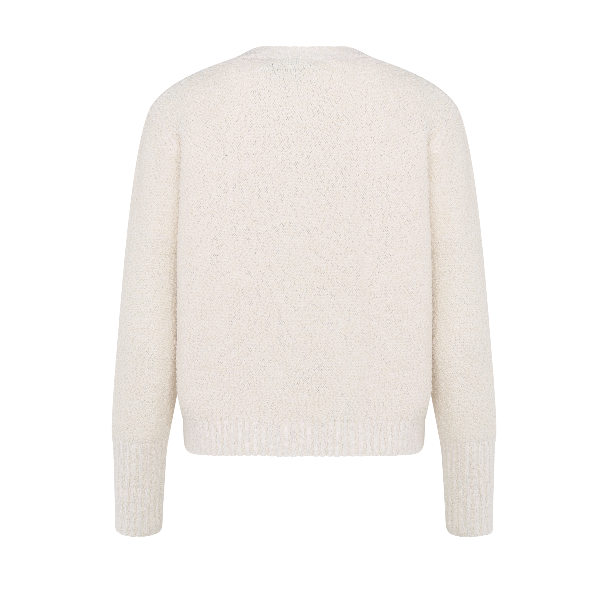 Twinset Ecru Cotton-Wool-Blend Bouclé Knit E08
