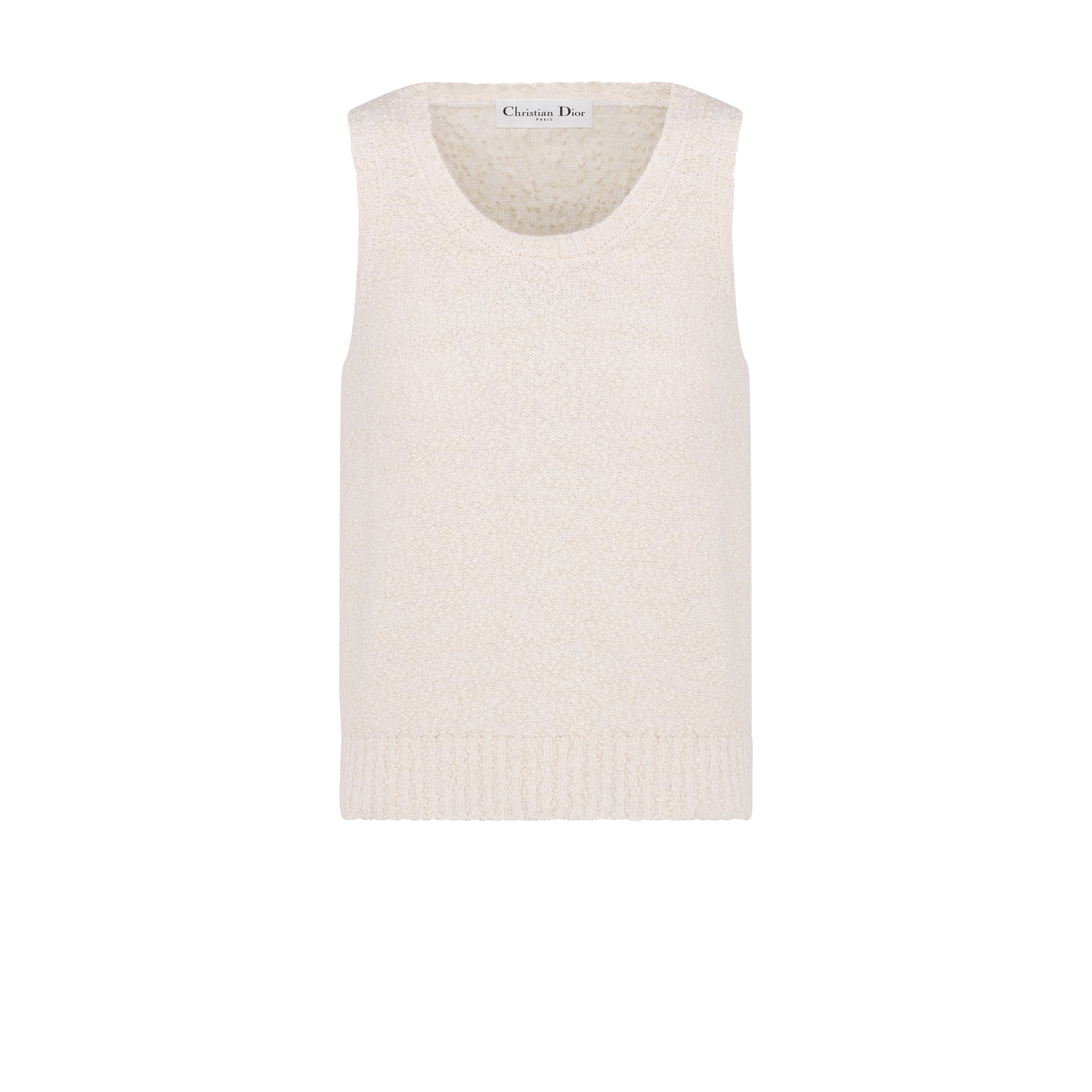 Twinset Ecru Cotton-Wool-Blend Bouclé Knit E09