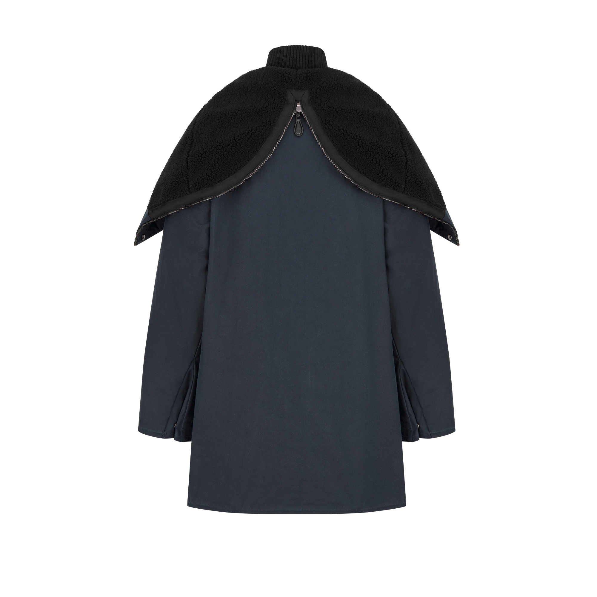 Jacket with Zipped Hood and Removable Collar
