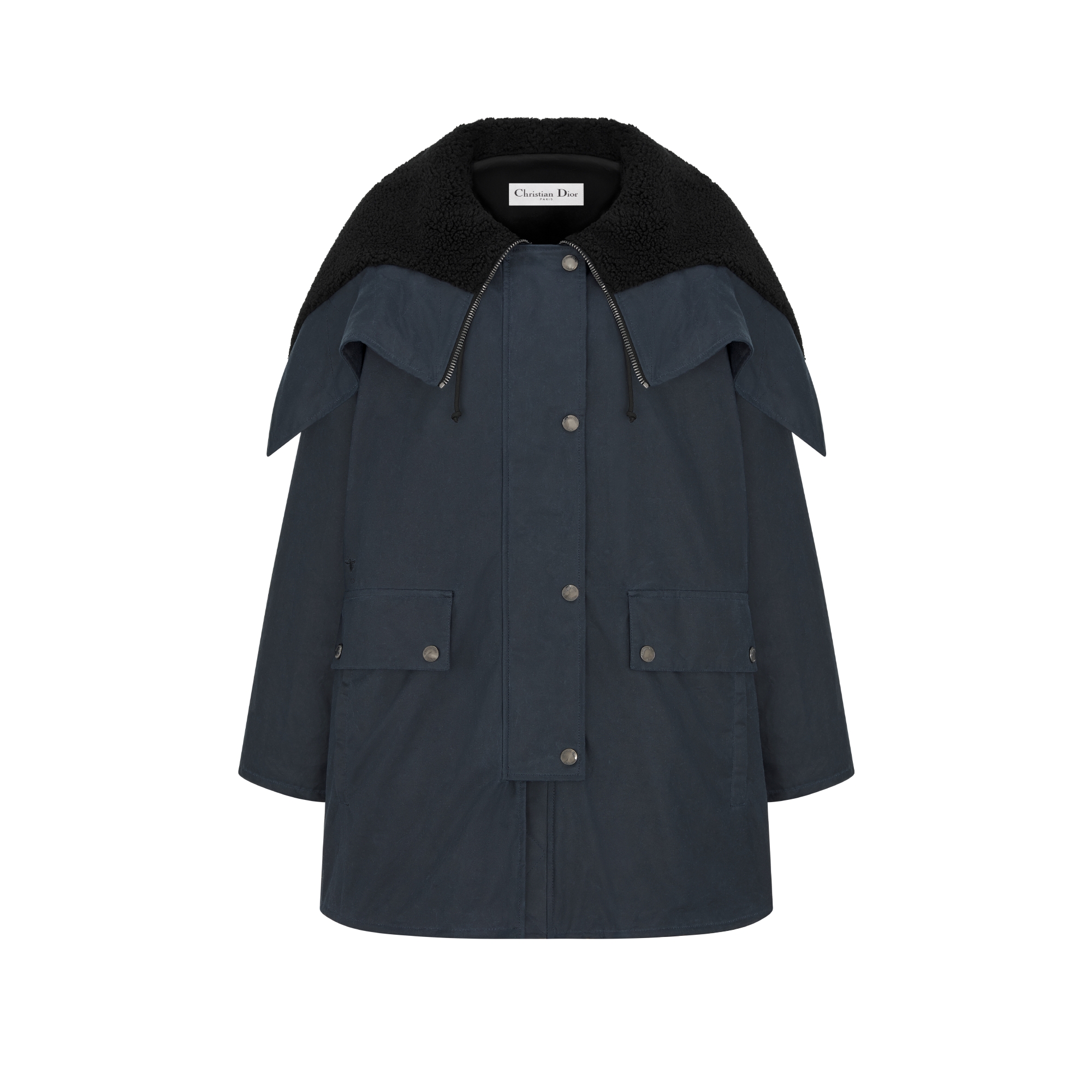 Jacket with Zipped Hood and Removable Collar
