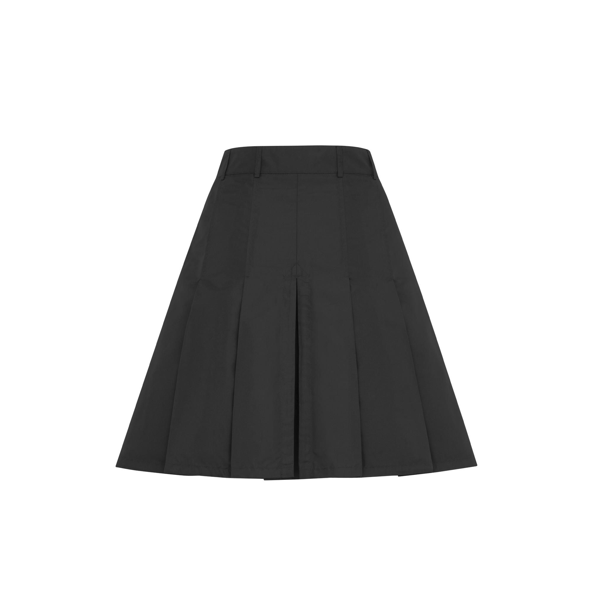 Short Pleated Skirt Black Silk Faille E08