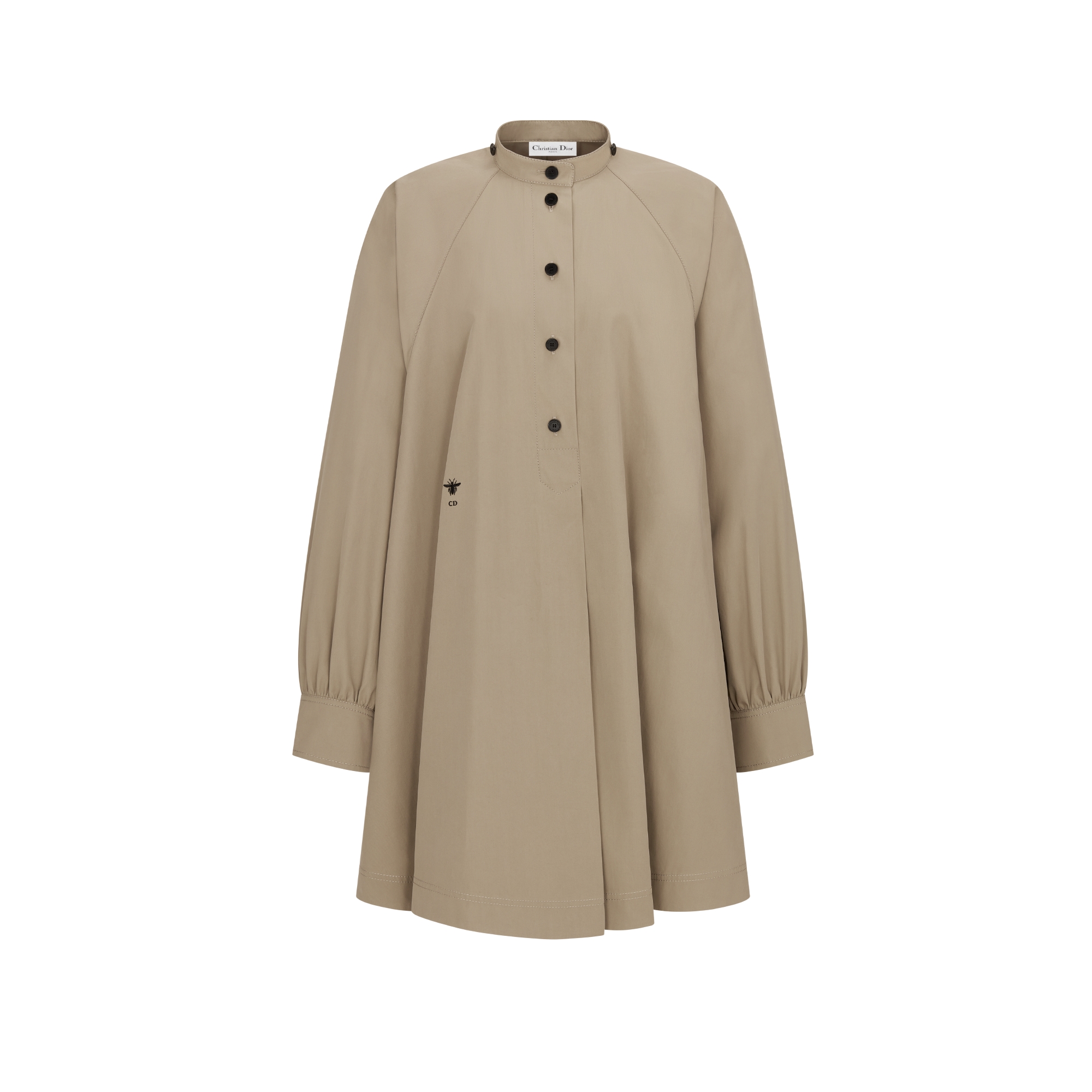 Short Dress with Removable Ruched Collar