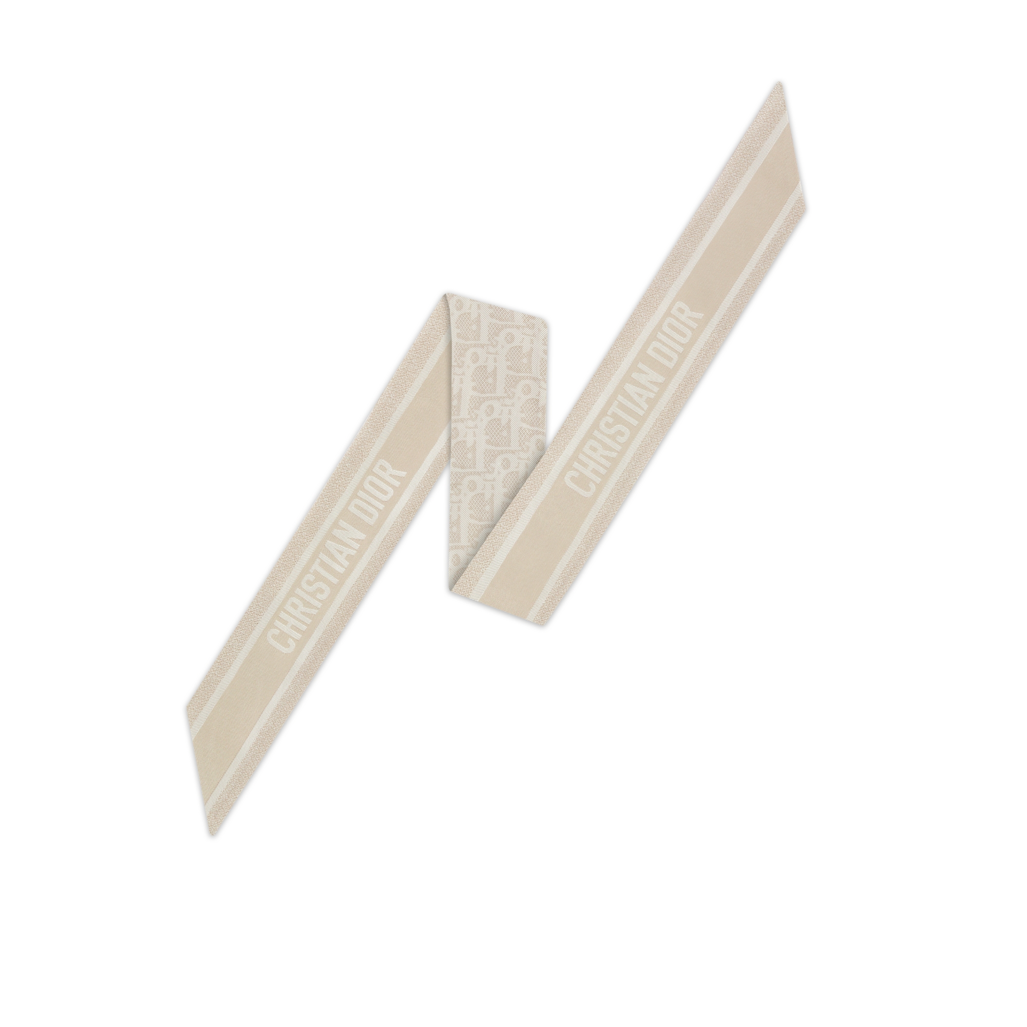 Mitzah-sjaal met Dior Oblique Natte-print Hazelnootbruine zijden keperstof E08