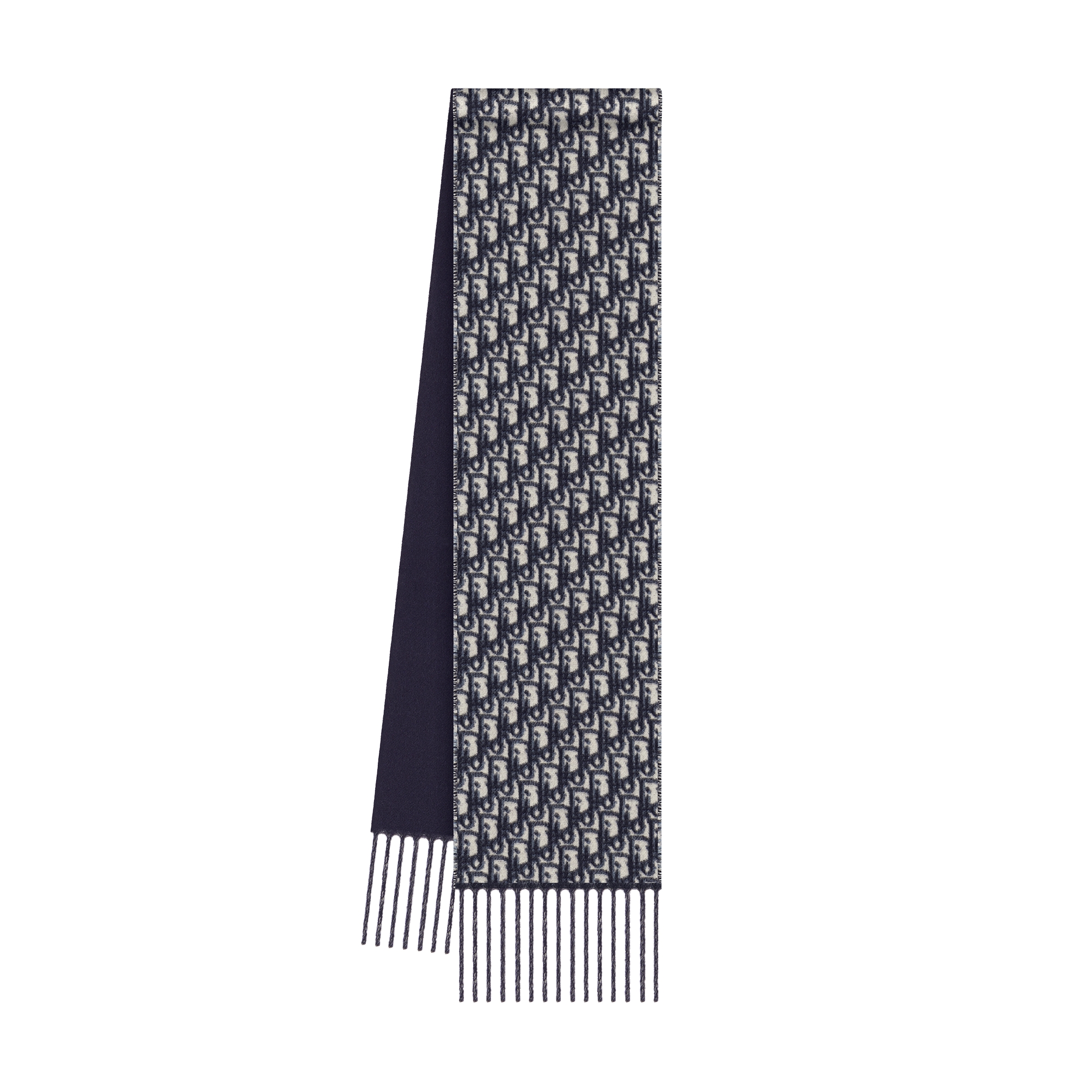 Dior Oblique Scarf Navy Blue Cashmere E03