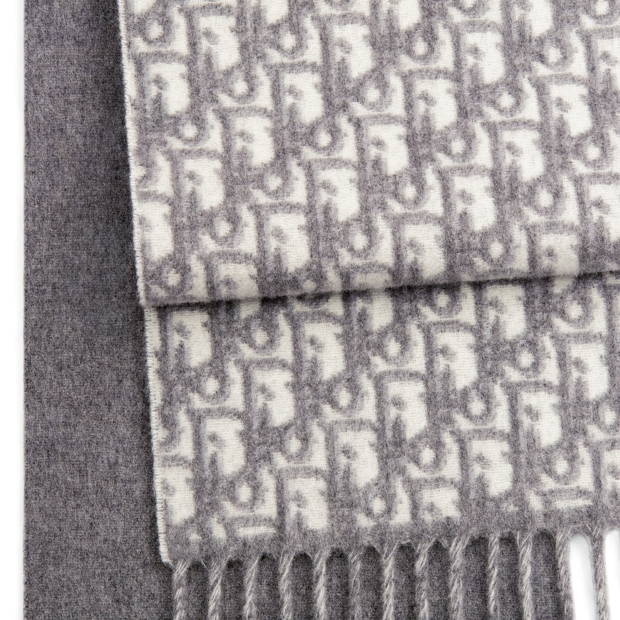 Dior Oblique Scarf Gray Cashmere E09
