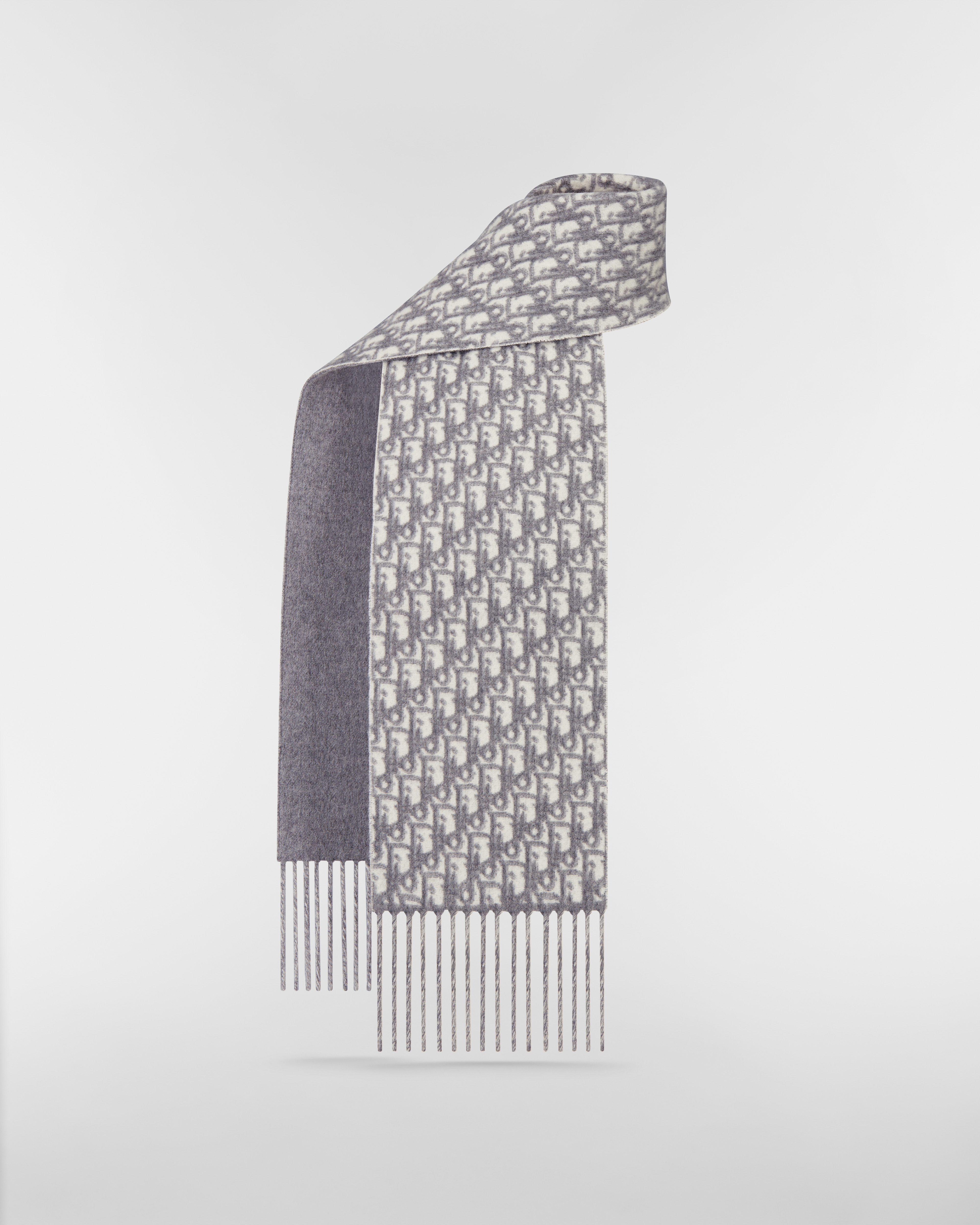 Dior Oblique Scarf Gray Cashmere E01