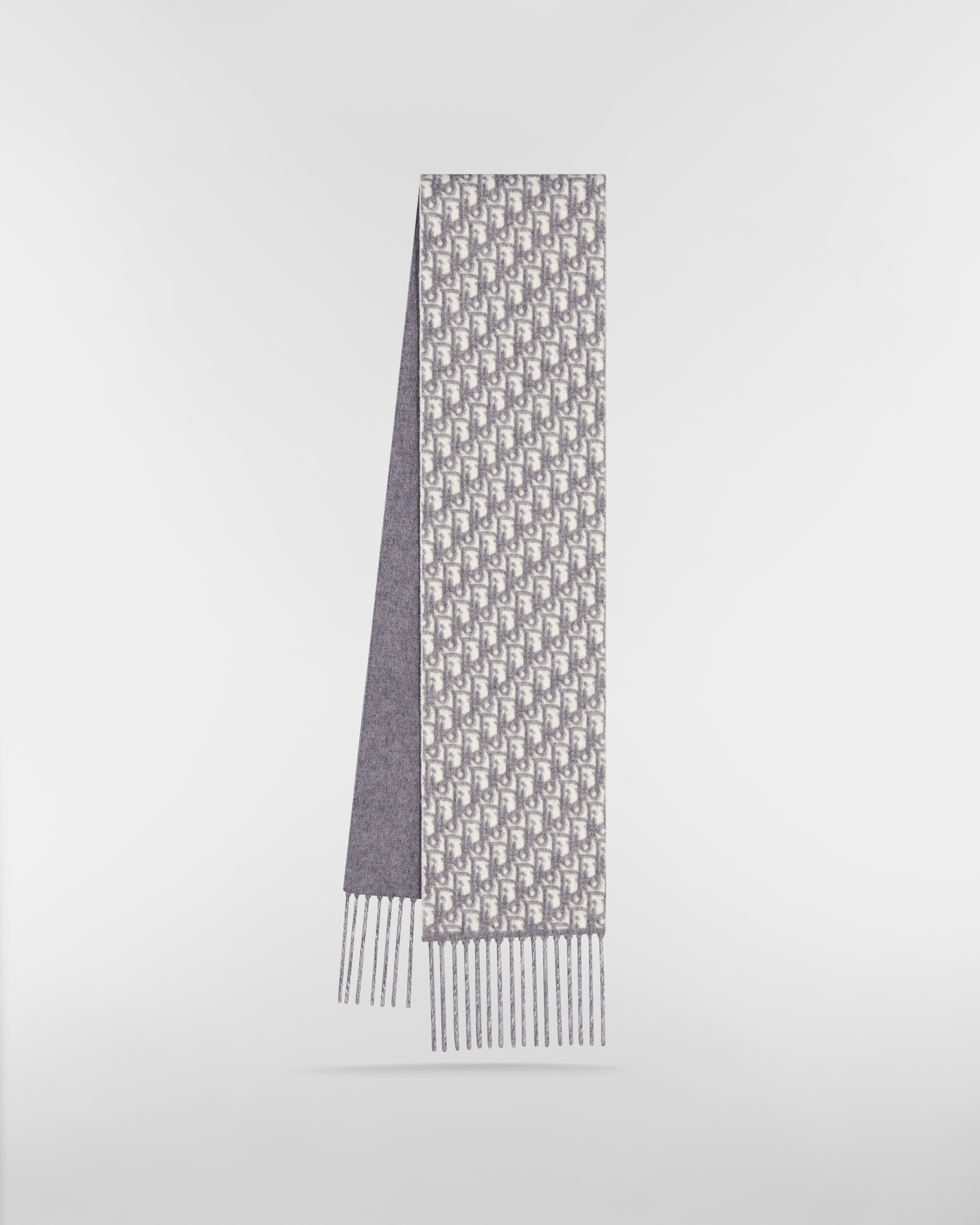 Dior Oblique Scarf Gray Cashmere E03