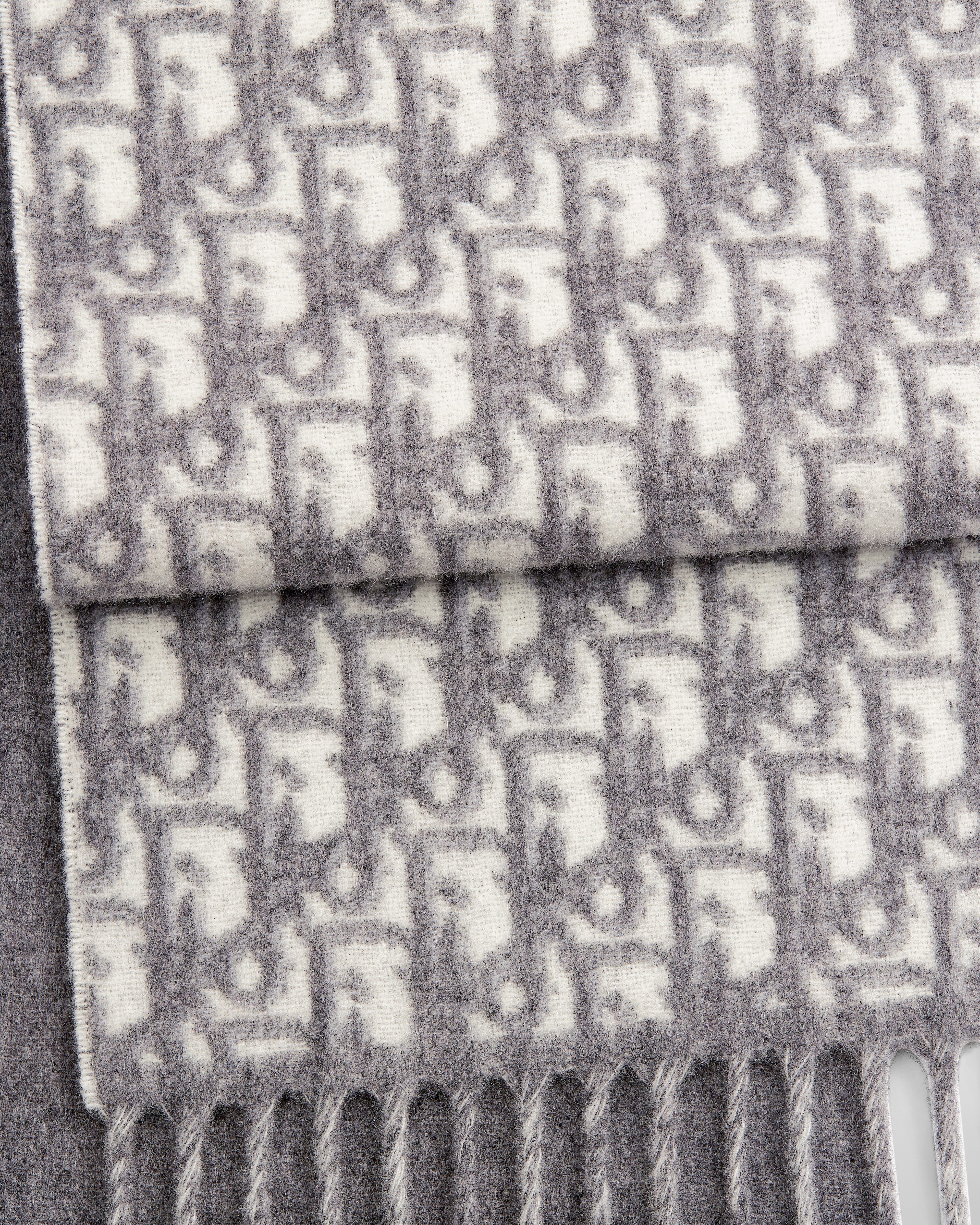 Dior Oblique Scarf Gray Cashmere E09