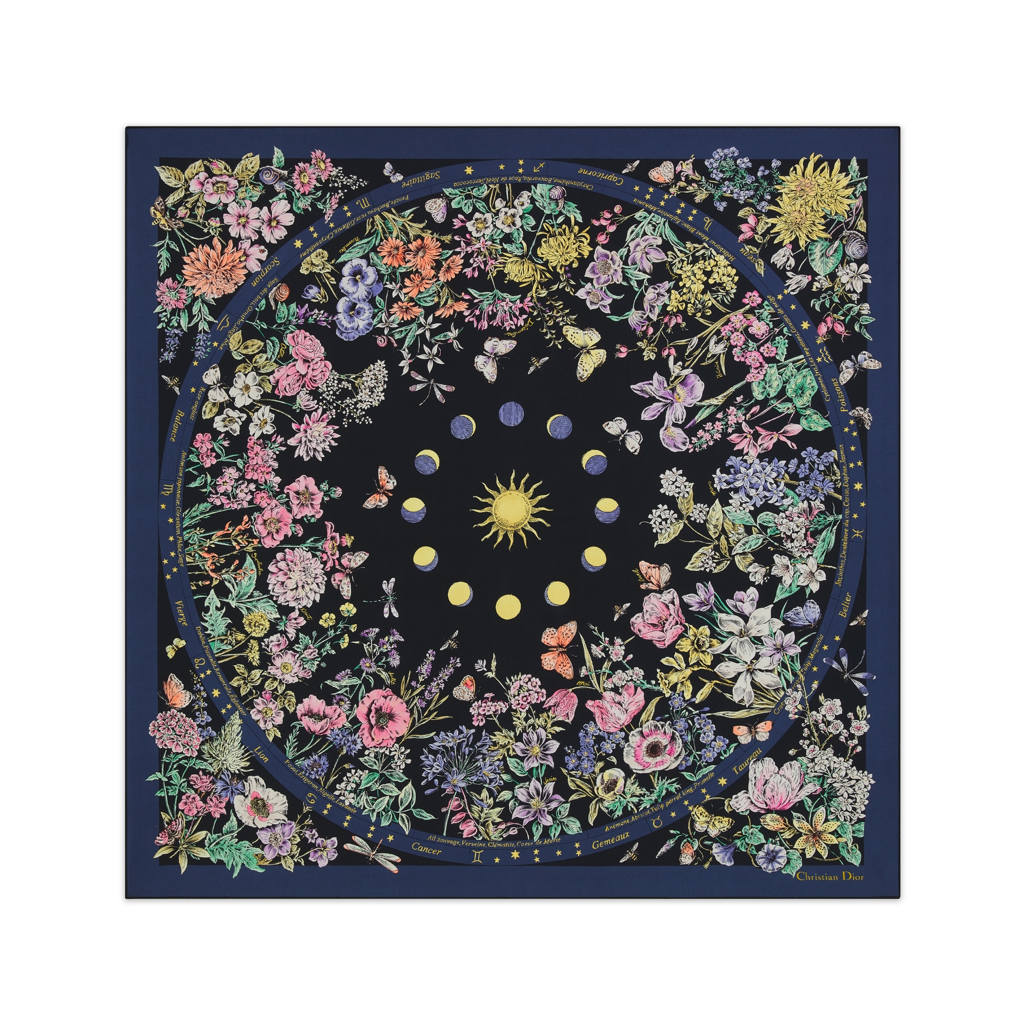 DIOR | Dior Astral Flowers 90 スクエアスカーフ シルクツイル