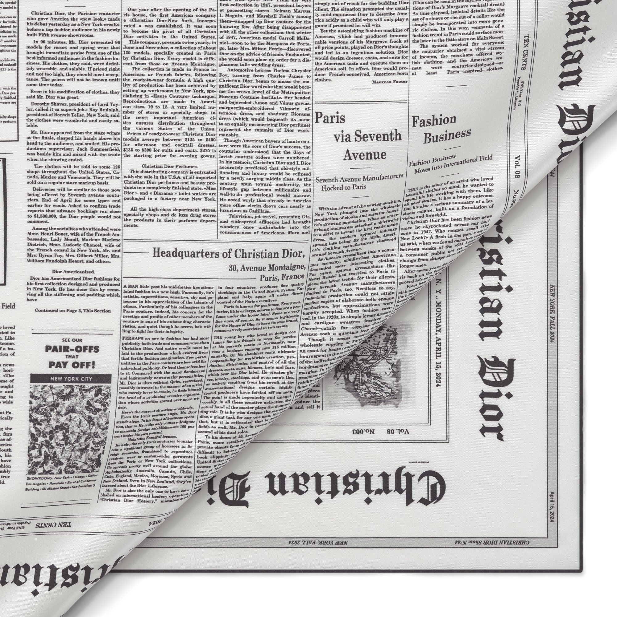 Newspaper 90 Square Scarf
