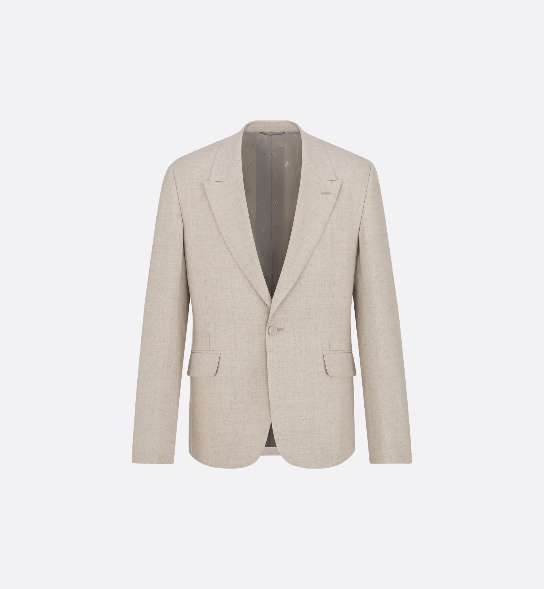 Jacket with Rounded Closure Beige Virgin Wool and Linen | DIOR Jacket with Rounded Closure Beige Virgin Wool and Linen | DIOR