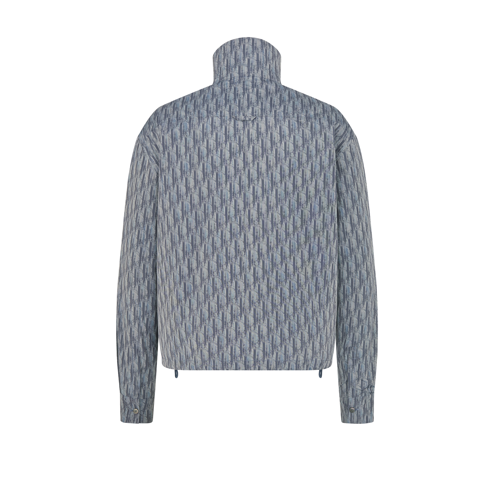 Shirt met rits en Dior Oblique-motief Blauwe technische stof E08