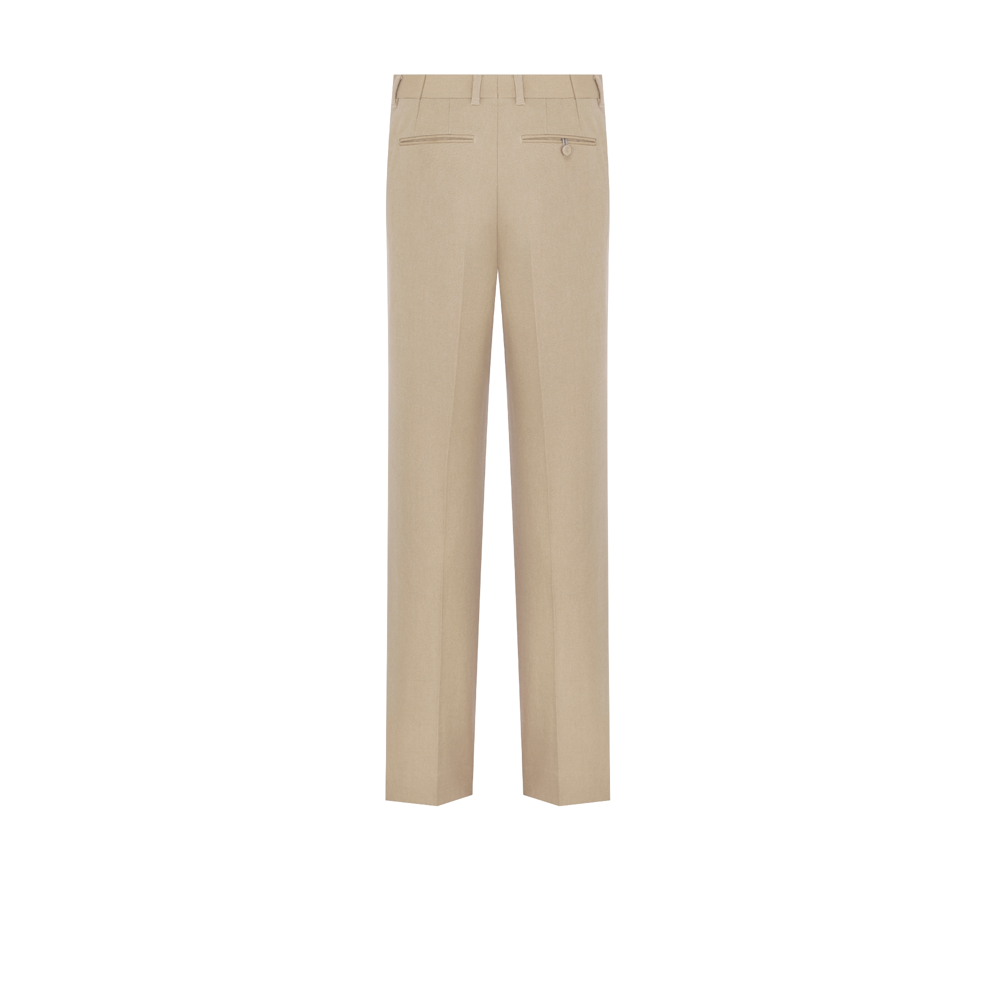 Loose Pants with Double Pocket Beige Virgin Wool E08