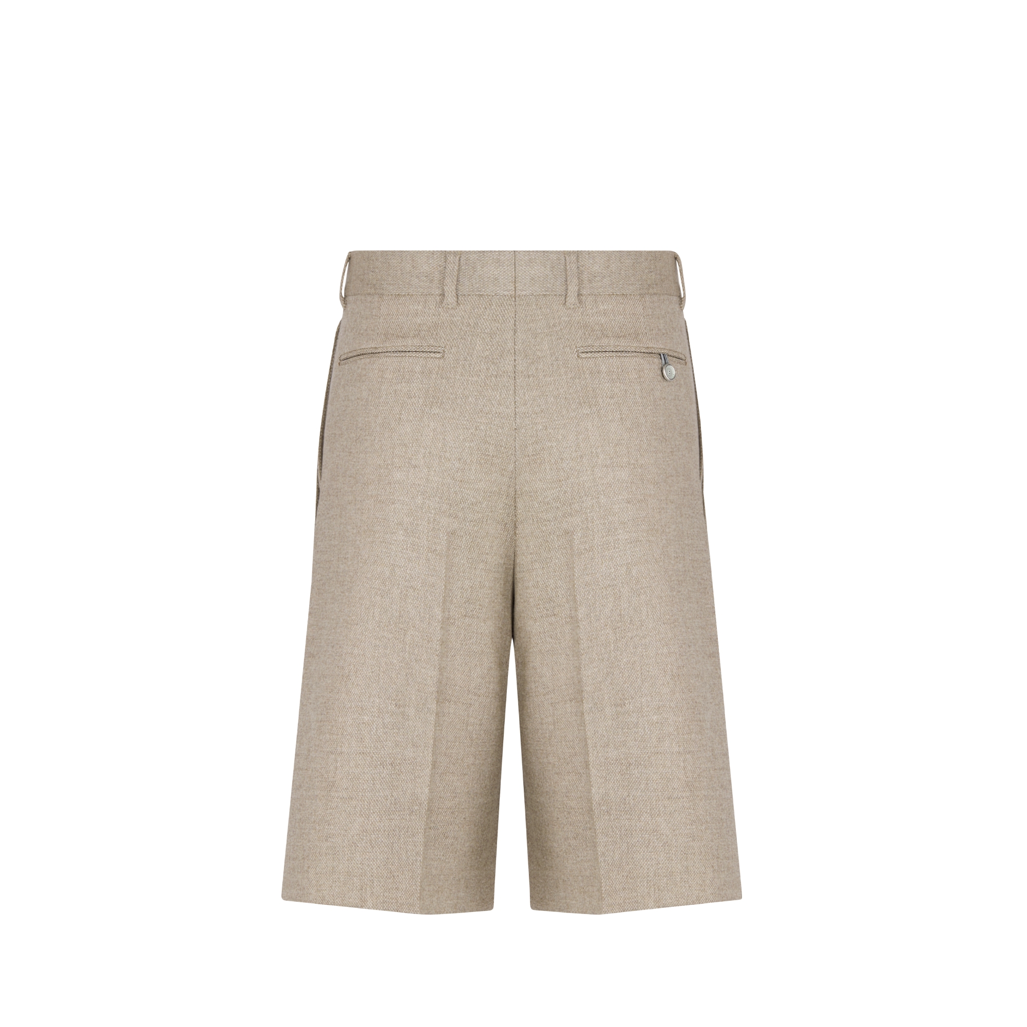 Dior Icons Loose Bermuda Shorts Beige Virgin Wool and Cashmere Blend E08