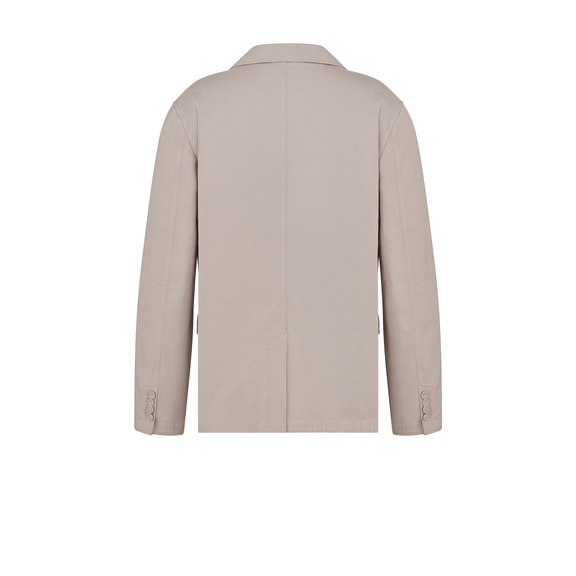 Jacket with Christian Dior Couture Lily of the Valley Embroidery Beige Cotton Gabardine E08