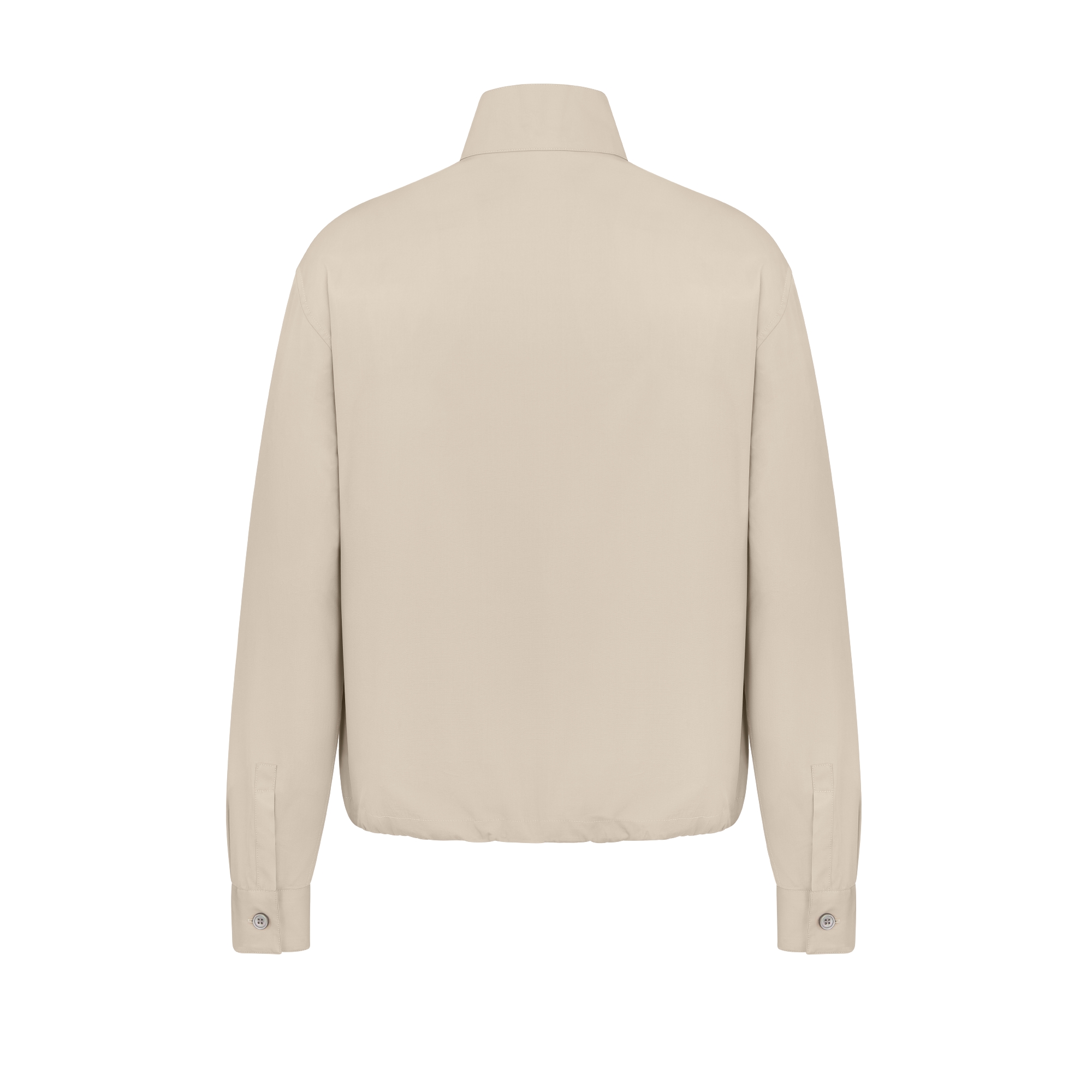 Zipped Shirt with Christian Dior Couture Embroidery Beige Silk and Cotton E08