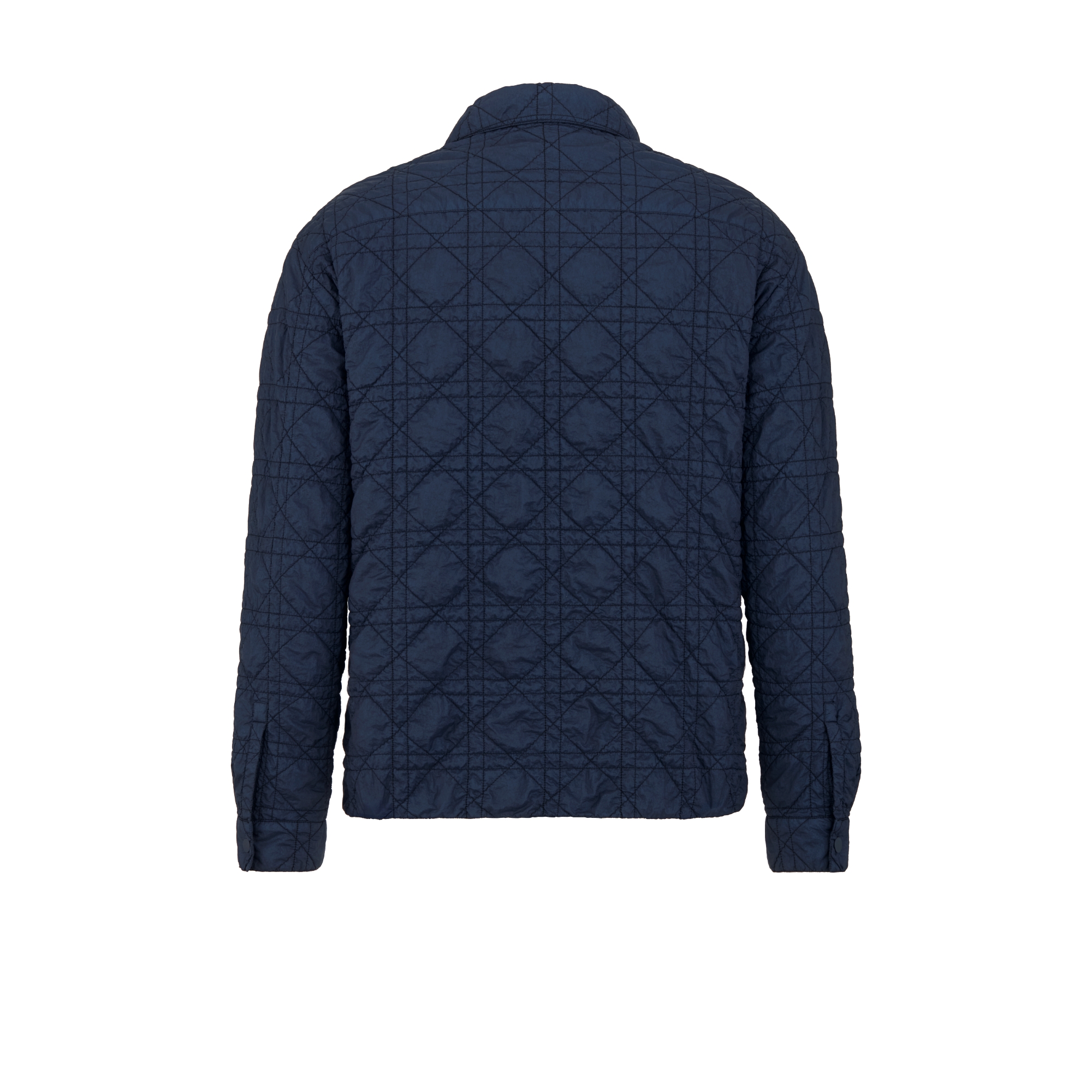 Overshirt with Christian Dior Couture Lily of the Valley Embroidery Deep Blue Technical Fabric E08