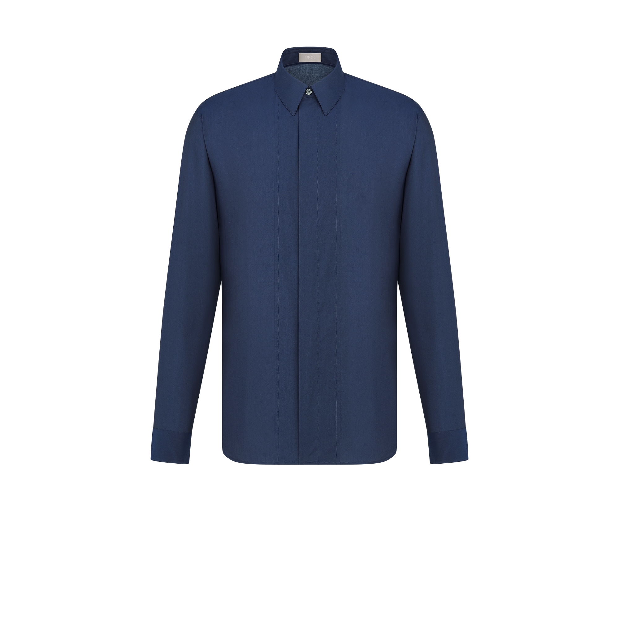 Classic Shirt Navy Blue Cotton and Silk E01