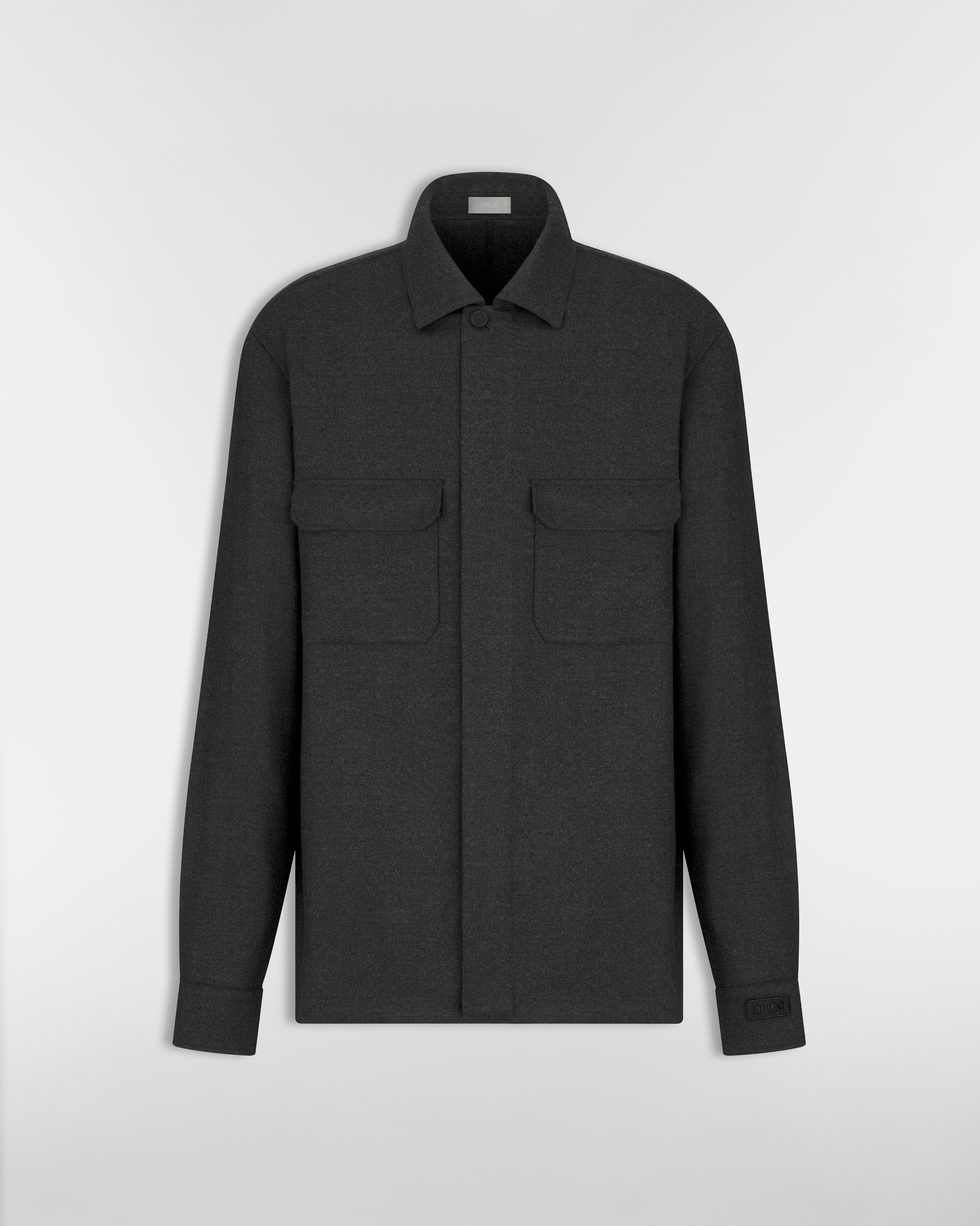 Dior Icons Overshirt Anthracite Gray Cashmere Flannel E01