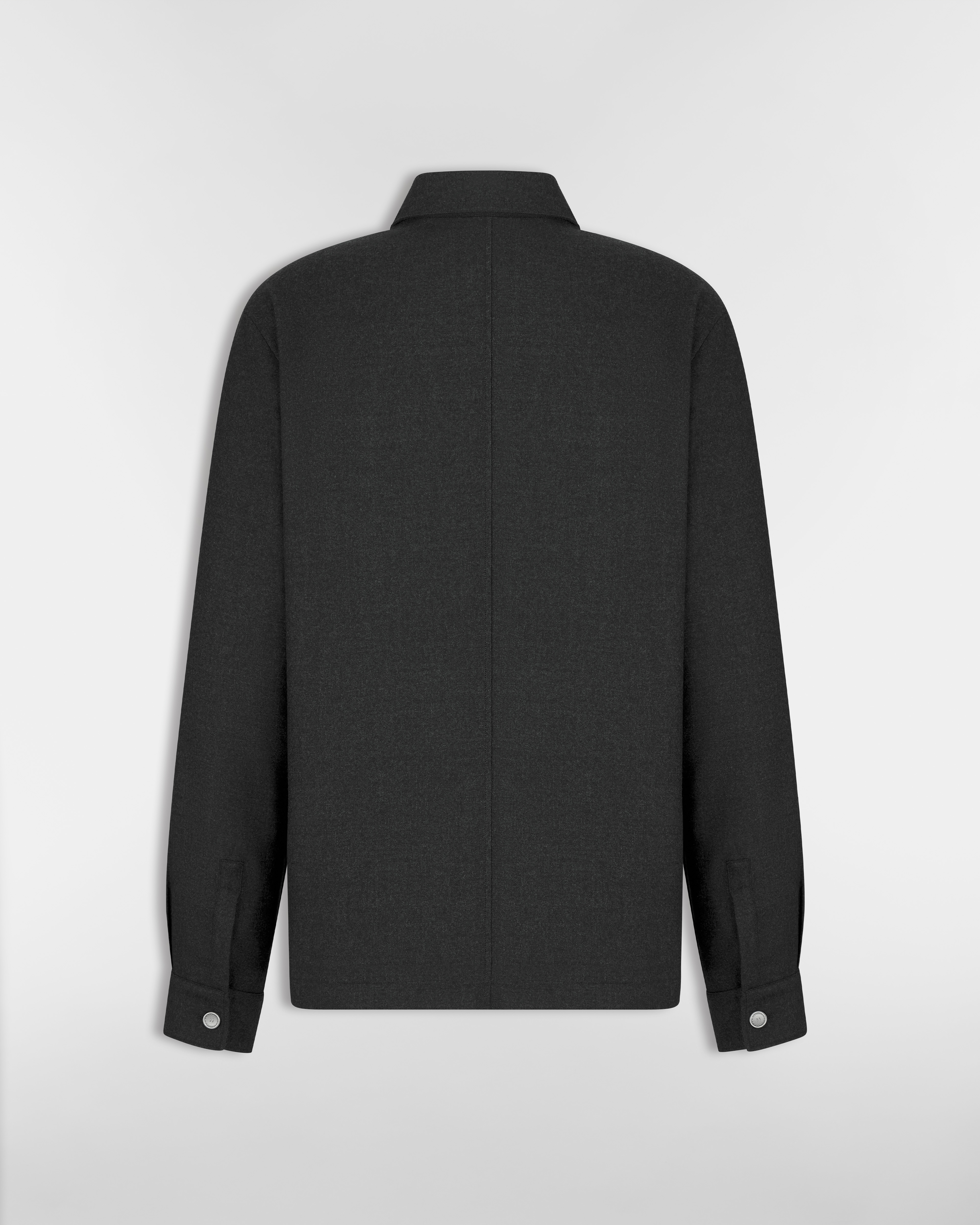 Dior Icons Overshirt Anthracite Gray Cashmere Flannel E08