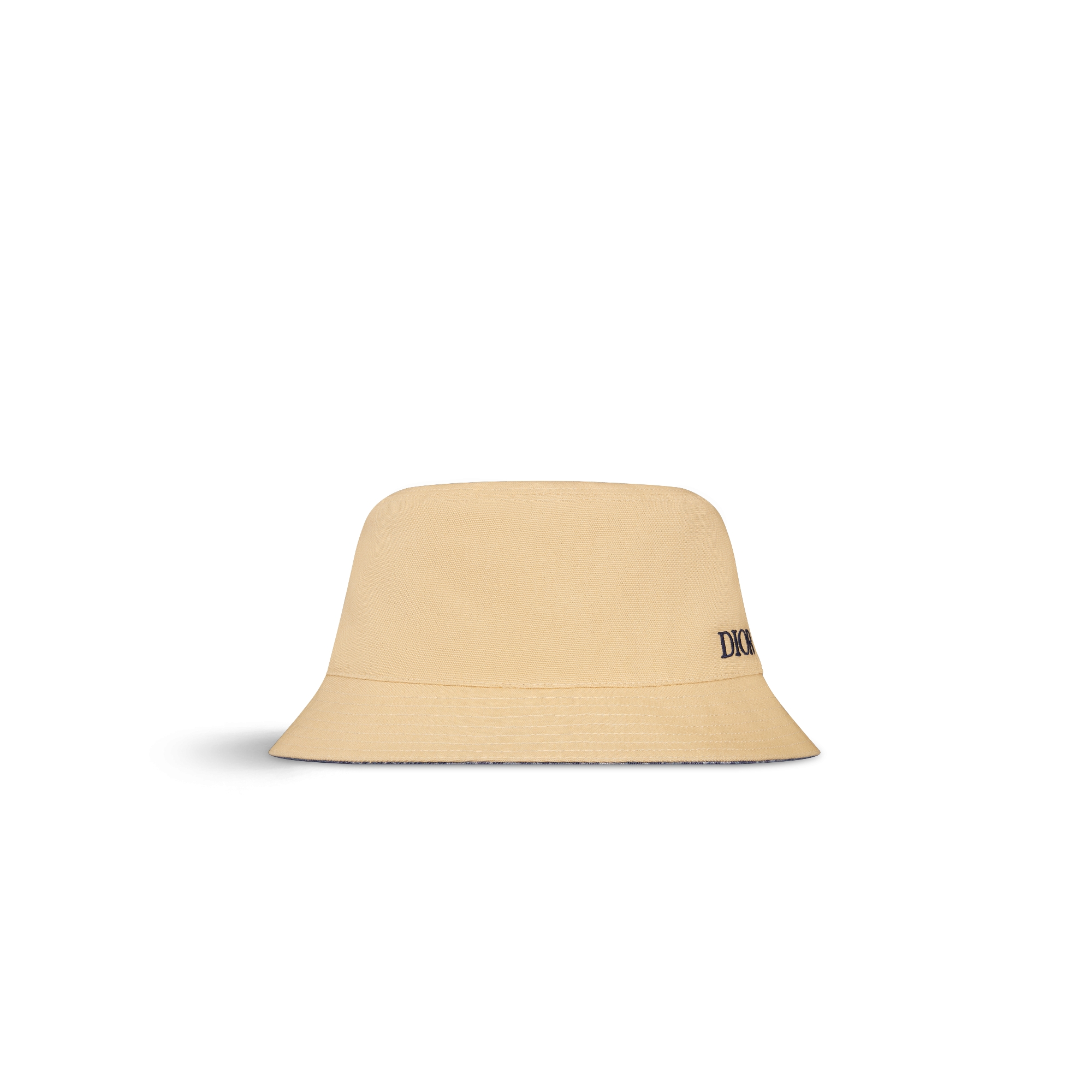 Wendbarer Dior Oblique Bucket Hat Baumwollcanvas in Beige und Baumwolltwill in Hellblau E01