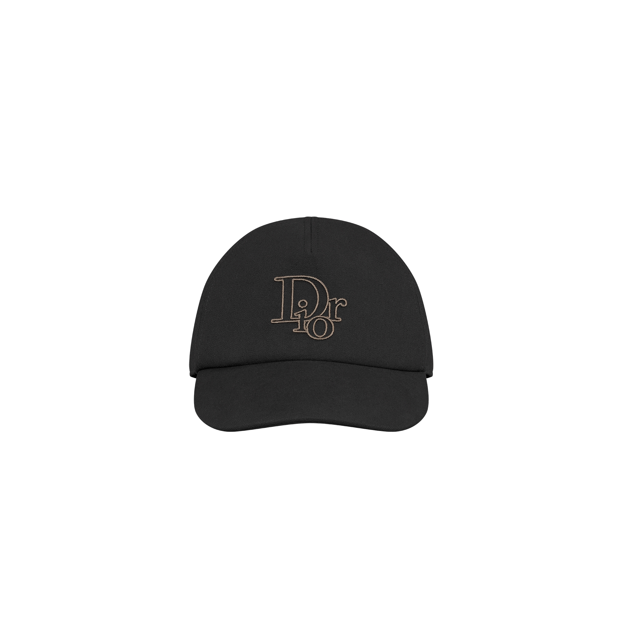 Cap with Centered Dior Oblique Black Cotton Canvas E01