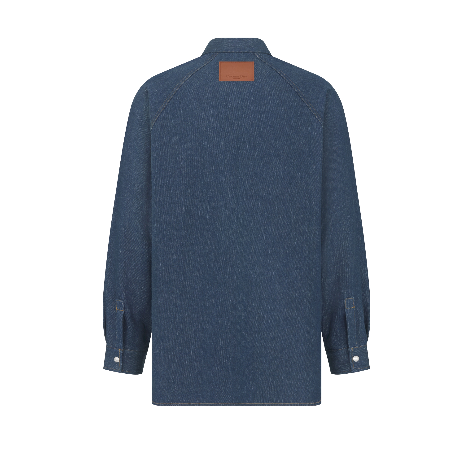 Christian Dior Couture Shirt Navy Blue Lightweight Cotton Twill E08