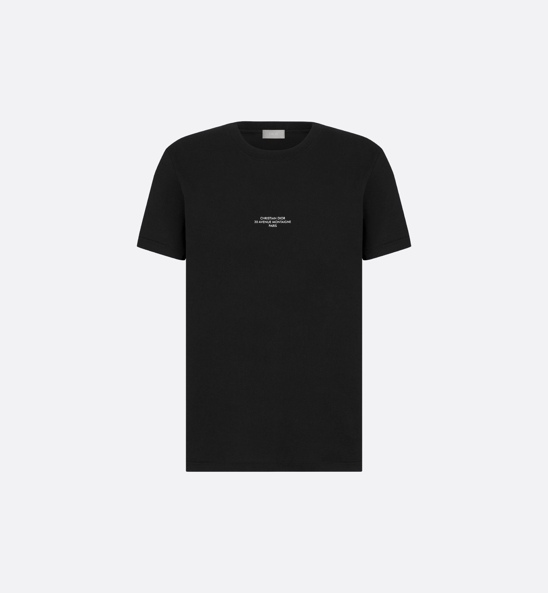 Dior Montaigne T-Shirt, Regular Fit Black Mercerized Cotton Dior Montaigne T-Shirt, Regular Fit Black Mercerized Cotton