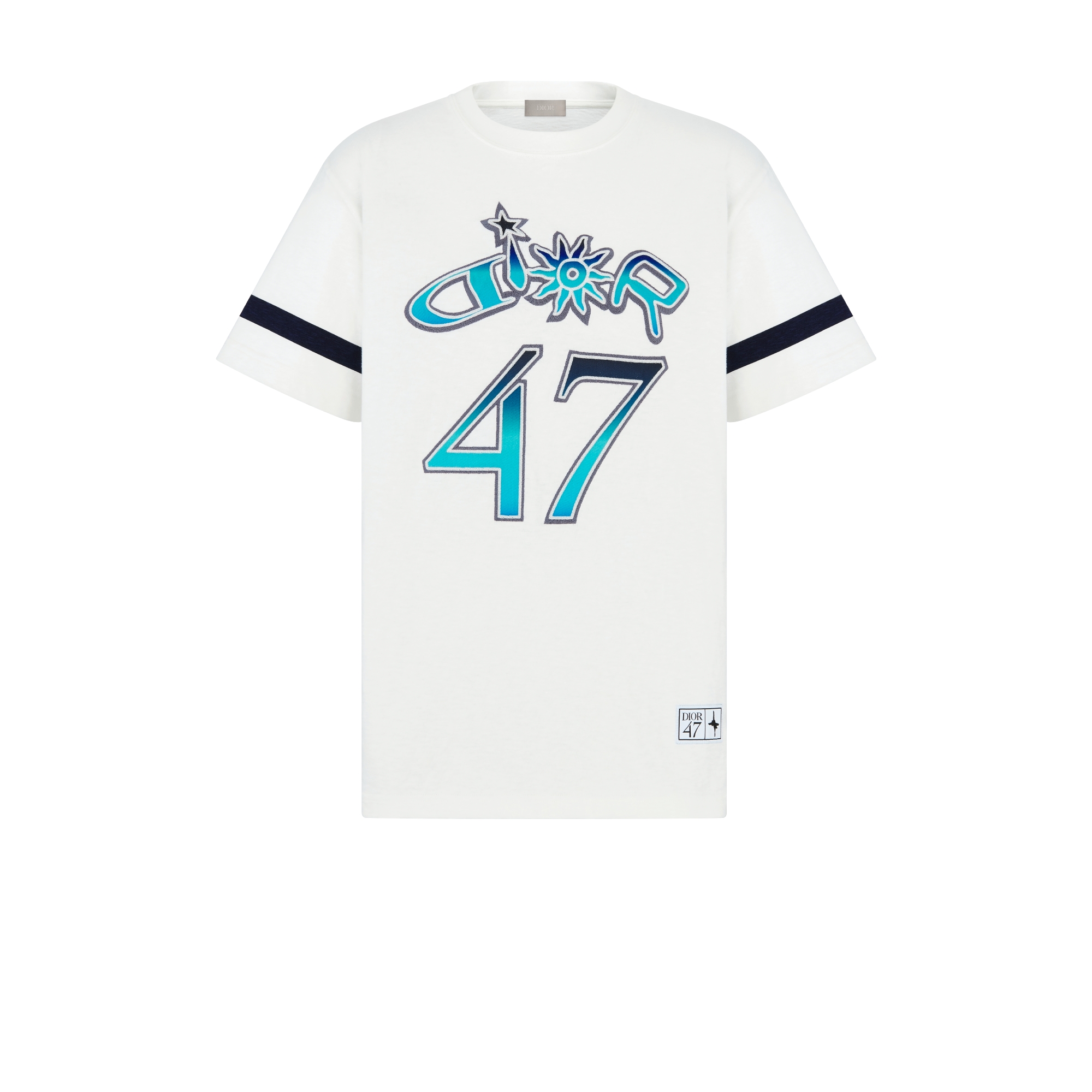 DIOR AND LEWIS HAMILTON T-Shirt, Relaxed Fit White Slub Cotton