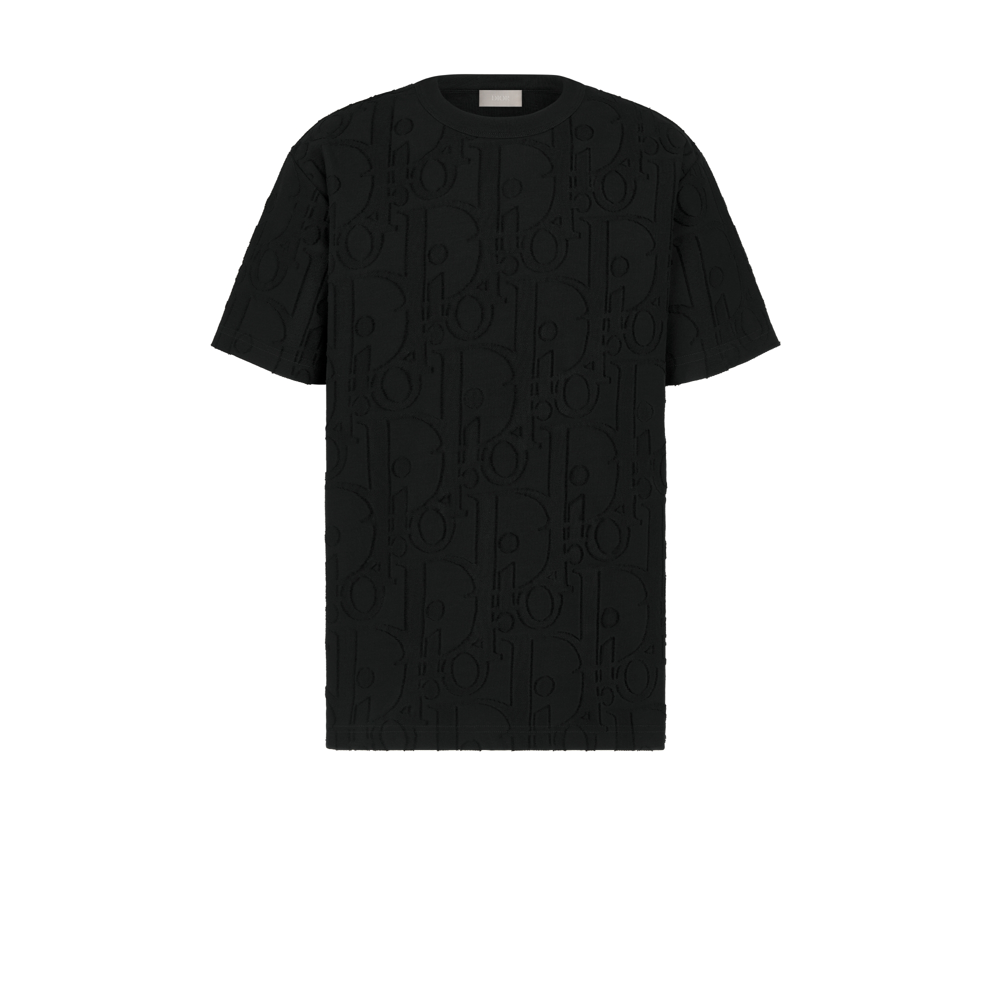 Dior Oblique T-Shirt, Relaxed Fit Black Cotton Jersey E01